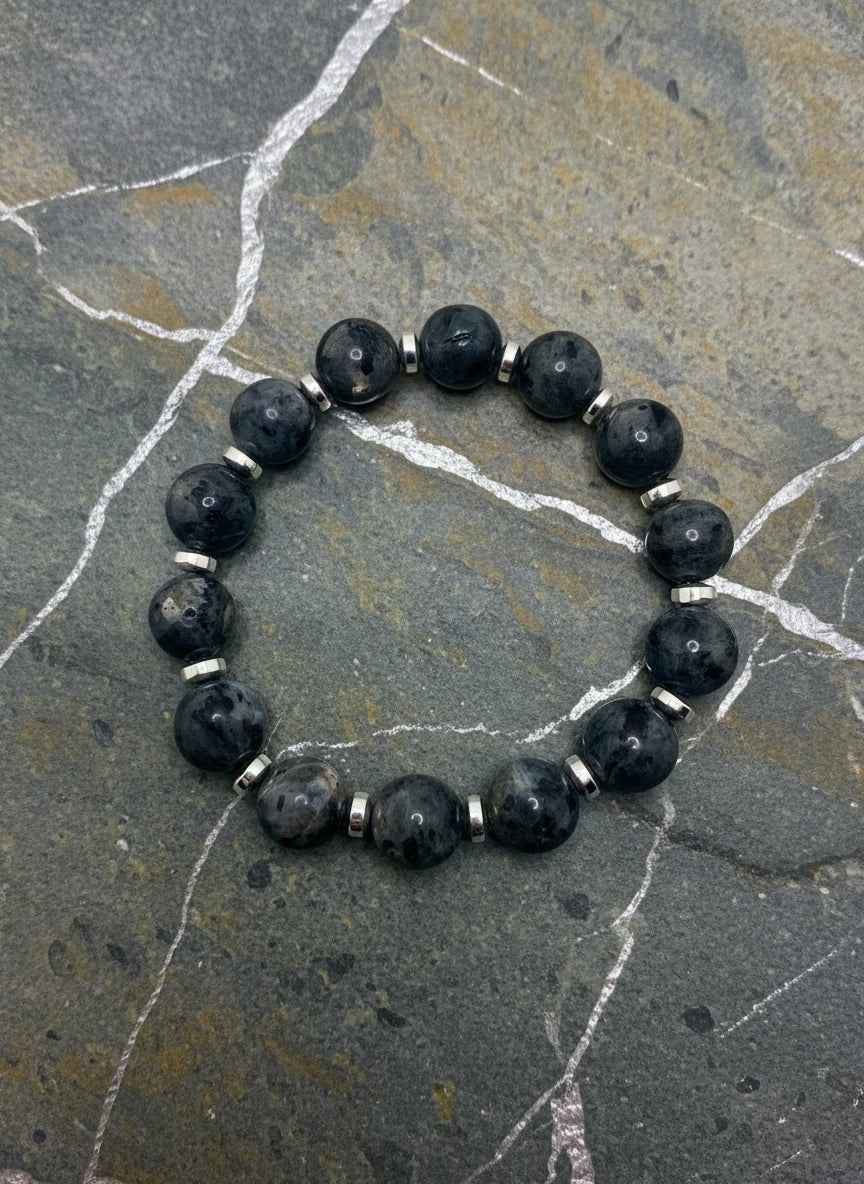Handmade Labradorite Bracelet for Men: Beaded Gemstone Jewelry