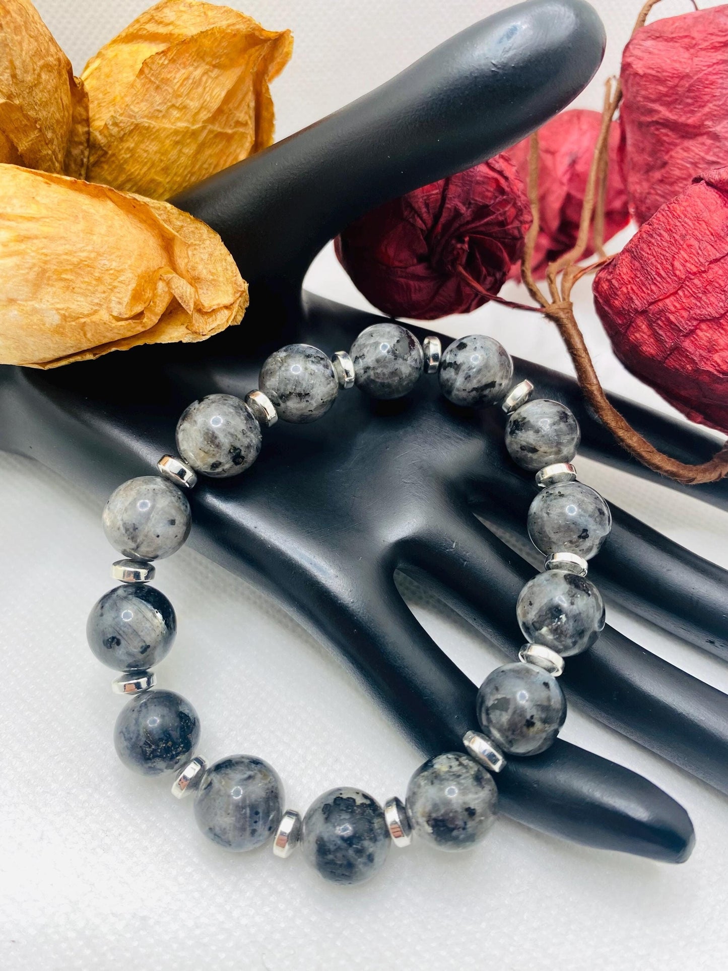 Handmade Labradorite Bracelet for Men: Beaded Gemstone Jewelry