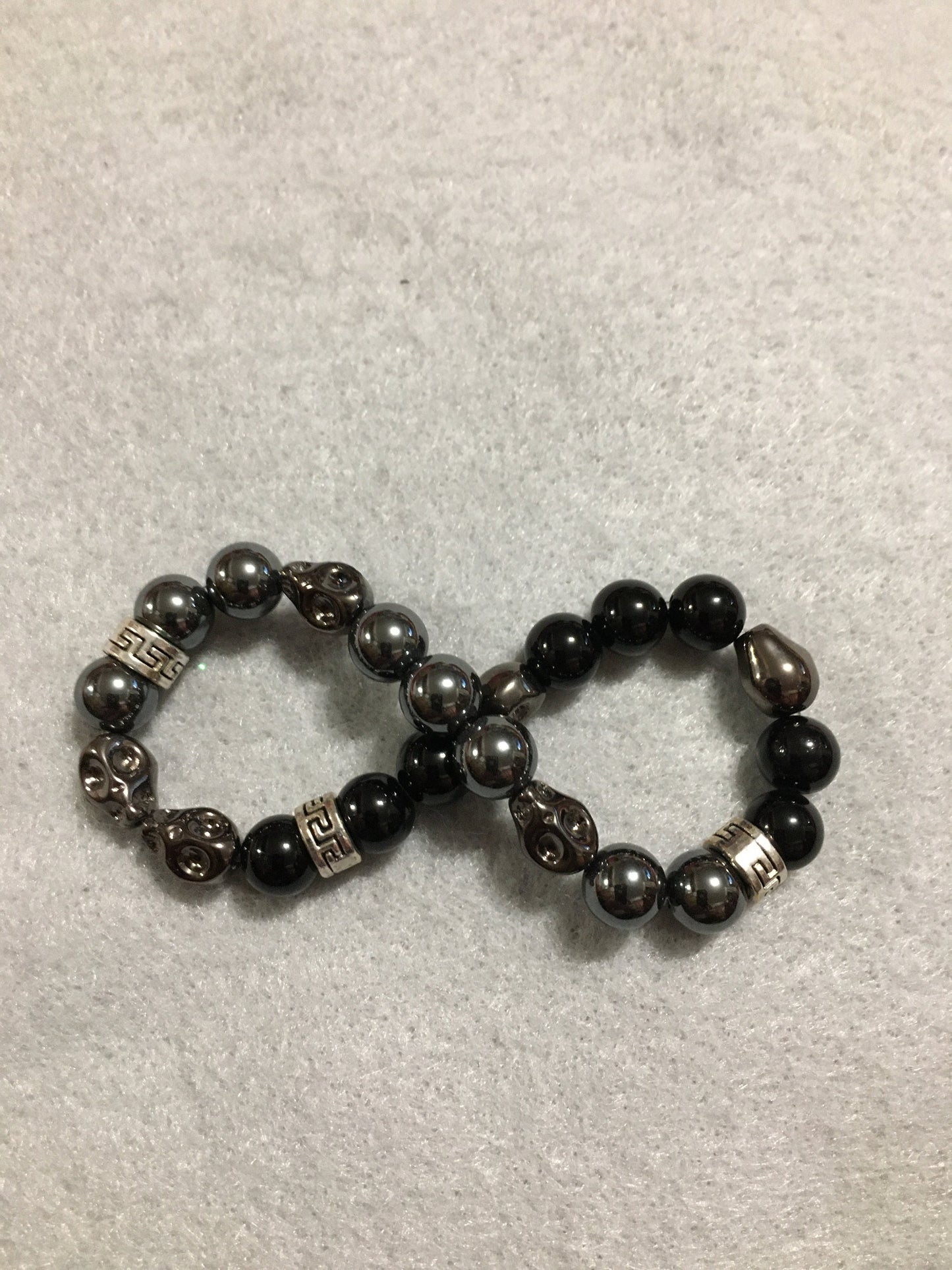 Mens Bracelet Day of the Dead Handmade Jewelry, Goth Jewelry with Natural Gemstone Beads, Gift for Men