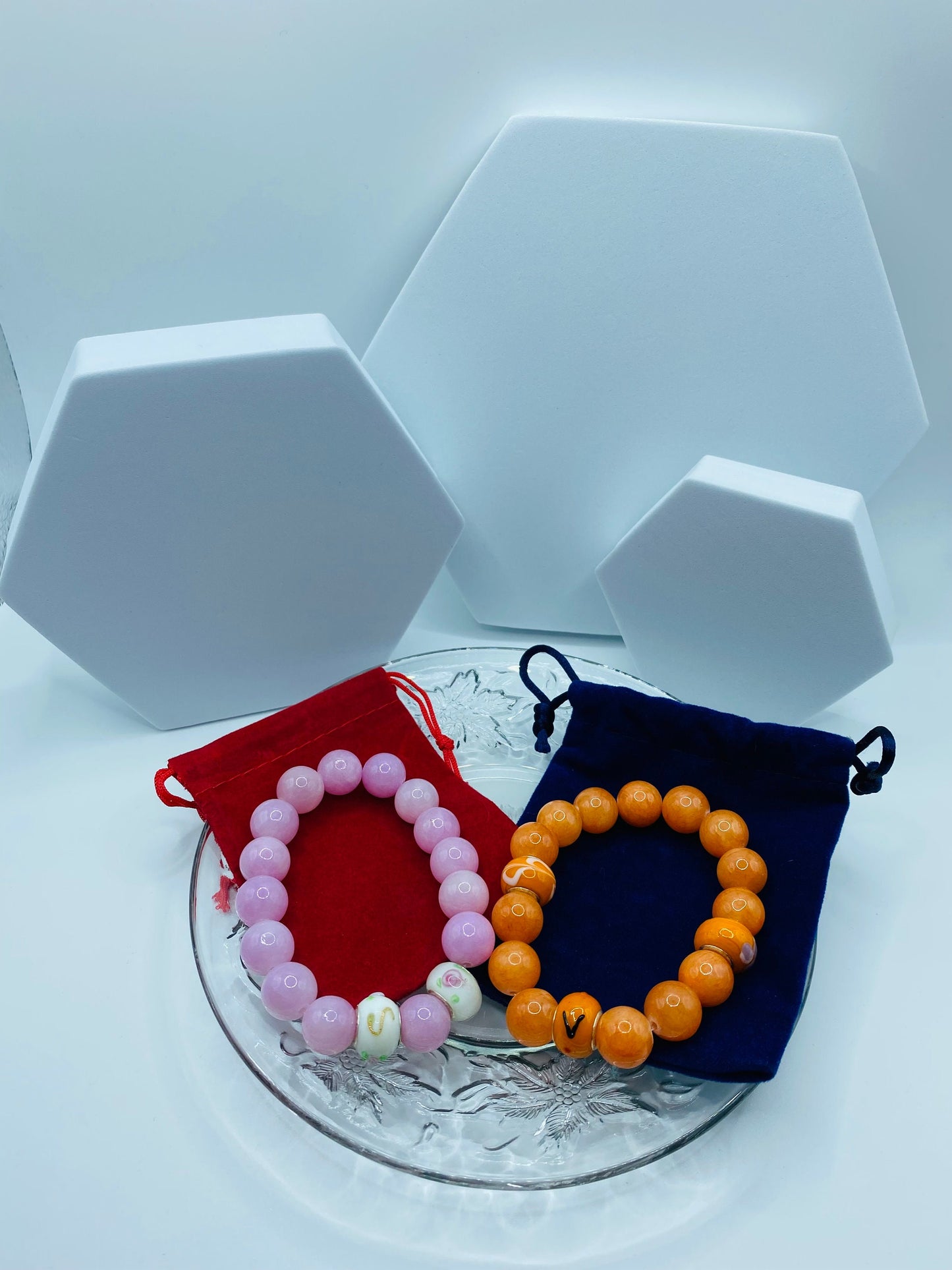 Handmade Lavender Jade Bracelet: Murano Glass Bead Charm Bracelet