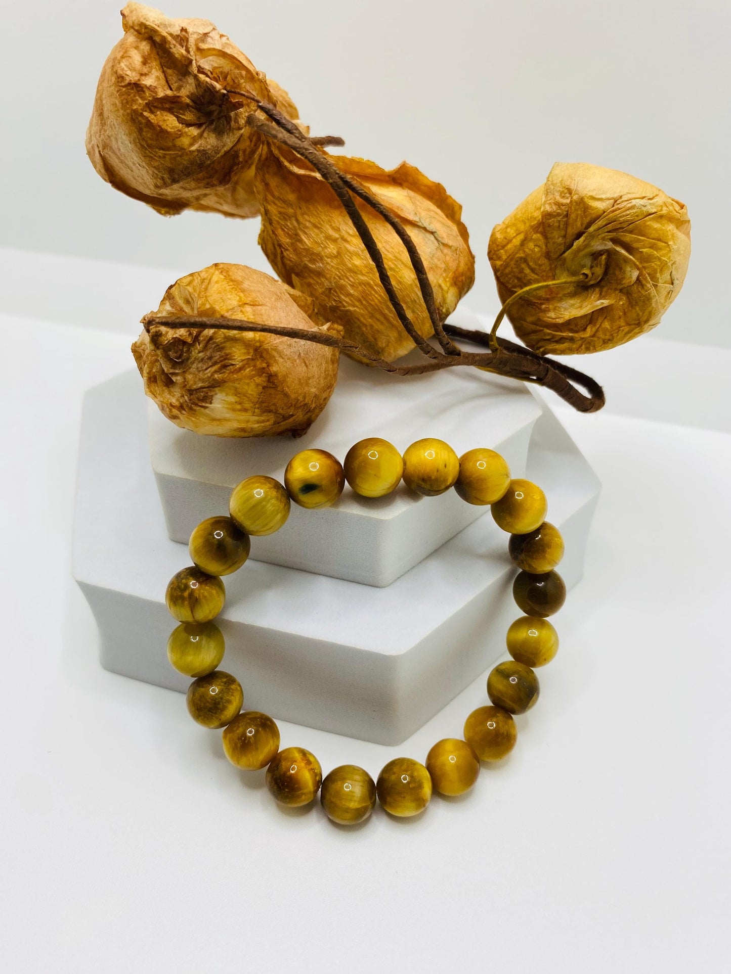 Golden Tiger's Eye Gemstone Bracelet: Handmade Unisex Jewelry