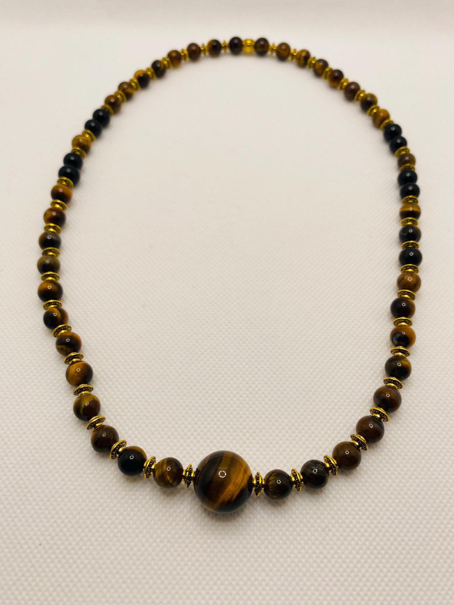 Handmade Tigers Eye Necklace: Tibetan Style Gemstone Jewelry