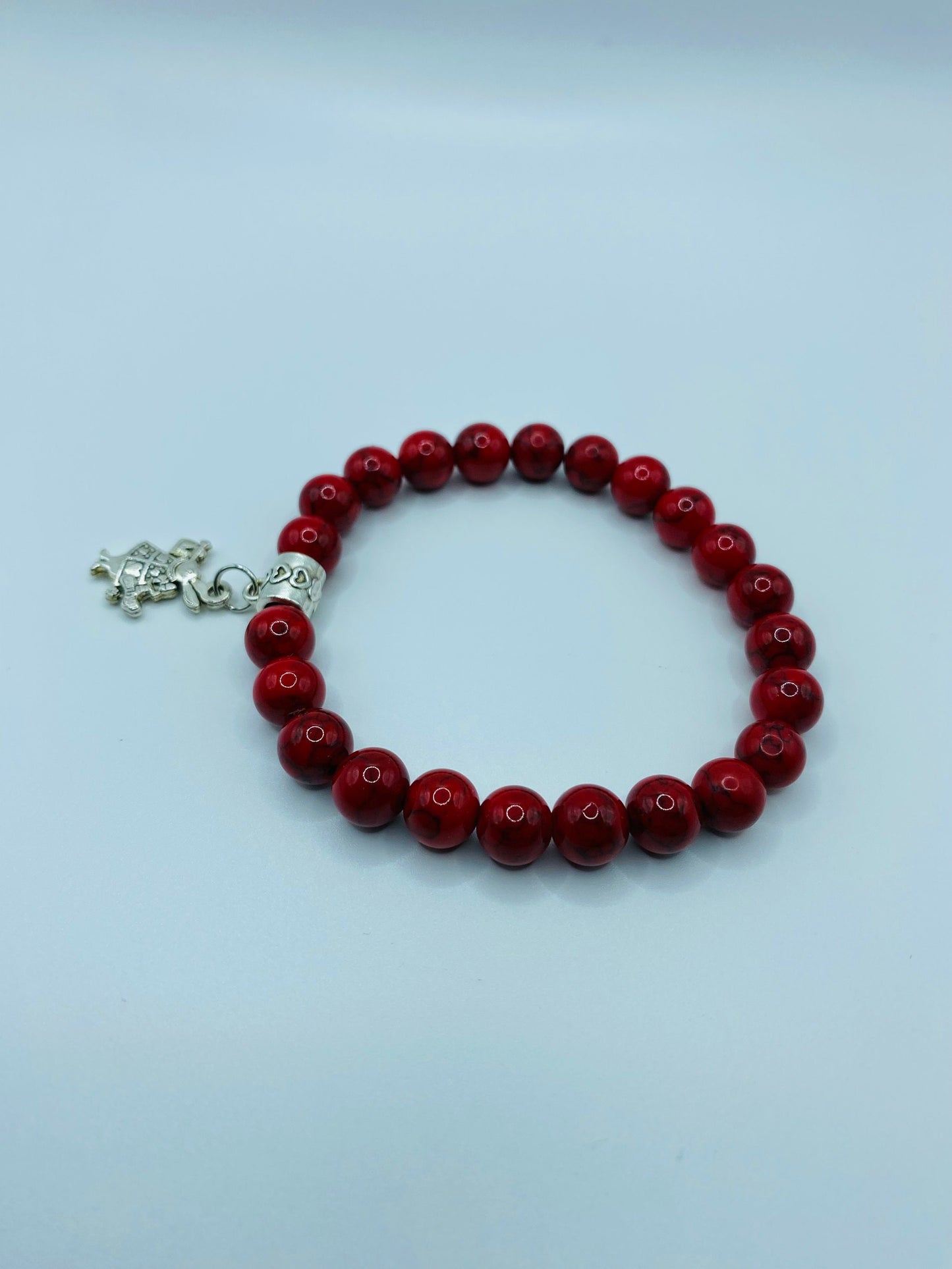 Charm Bracelet Alice in Wonderland Bad Bunny, Turquoise Gemstone Beaded Bracelet