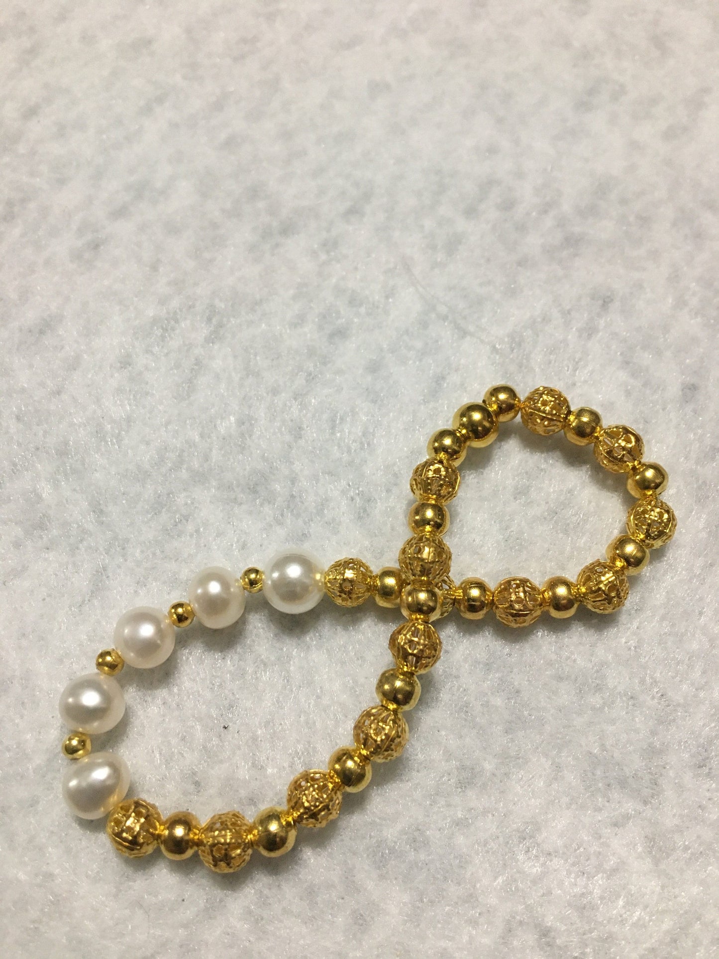 Baroque Pearl Bracelet: 18k Gold-Plated Beads, Handmade Gemstone Jewelry