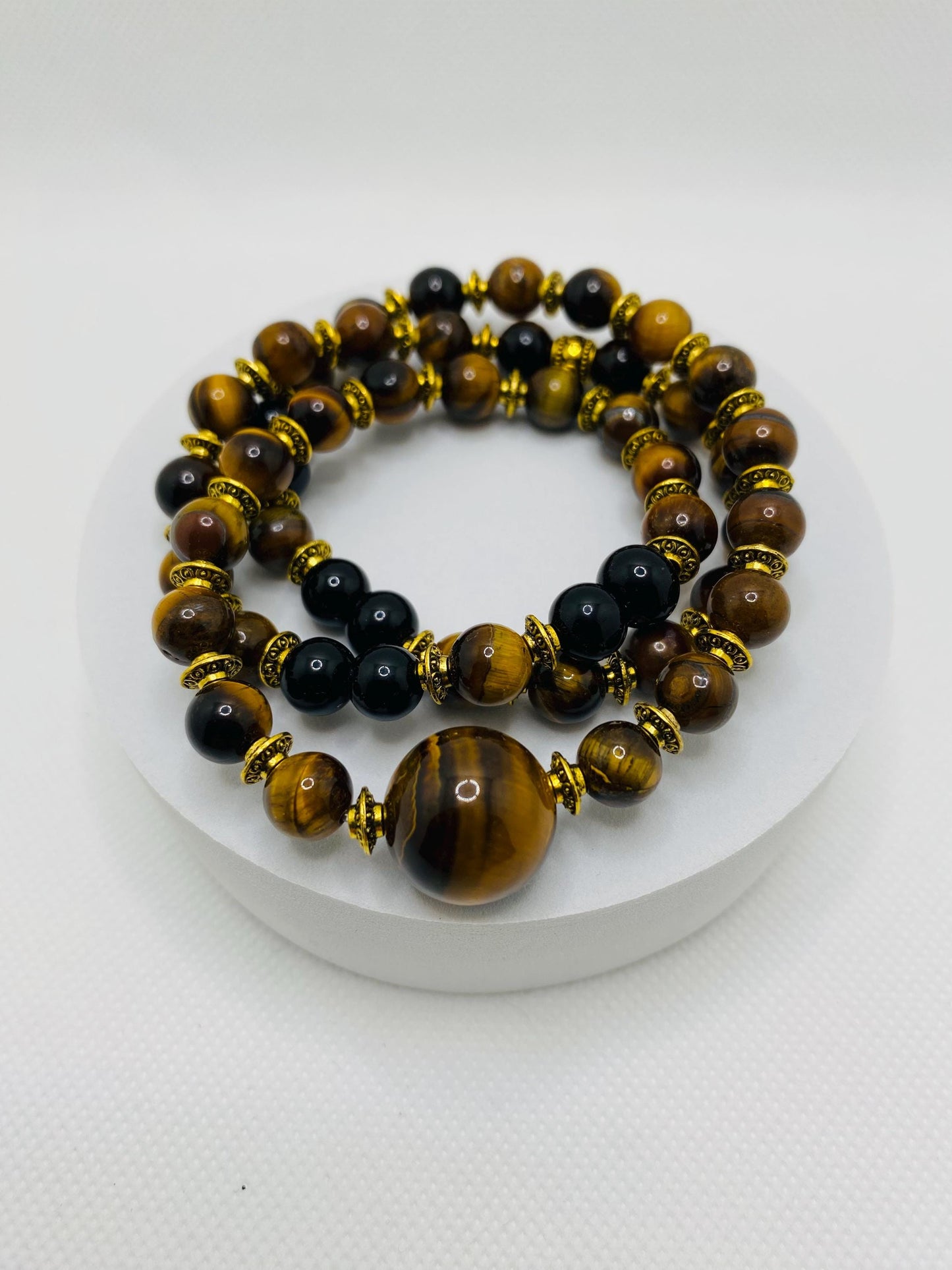 Handmade Tigers Eye Necklace: Tibetan Style Gemstone Jewelry