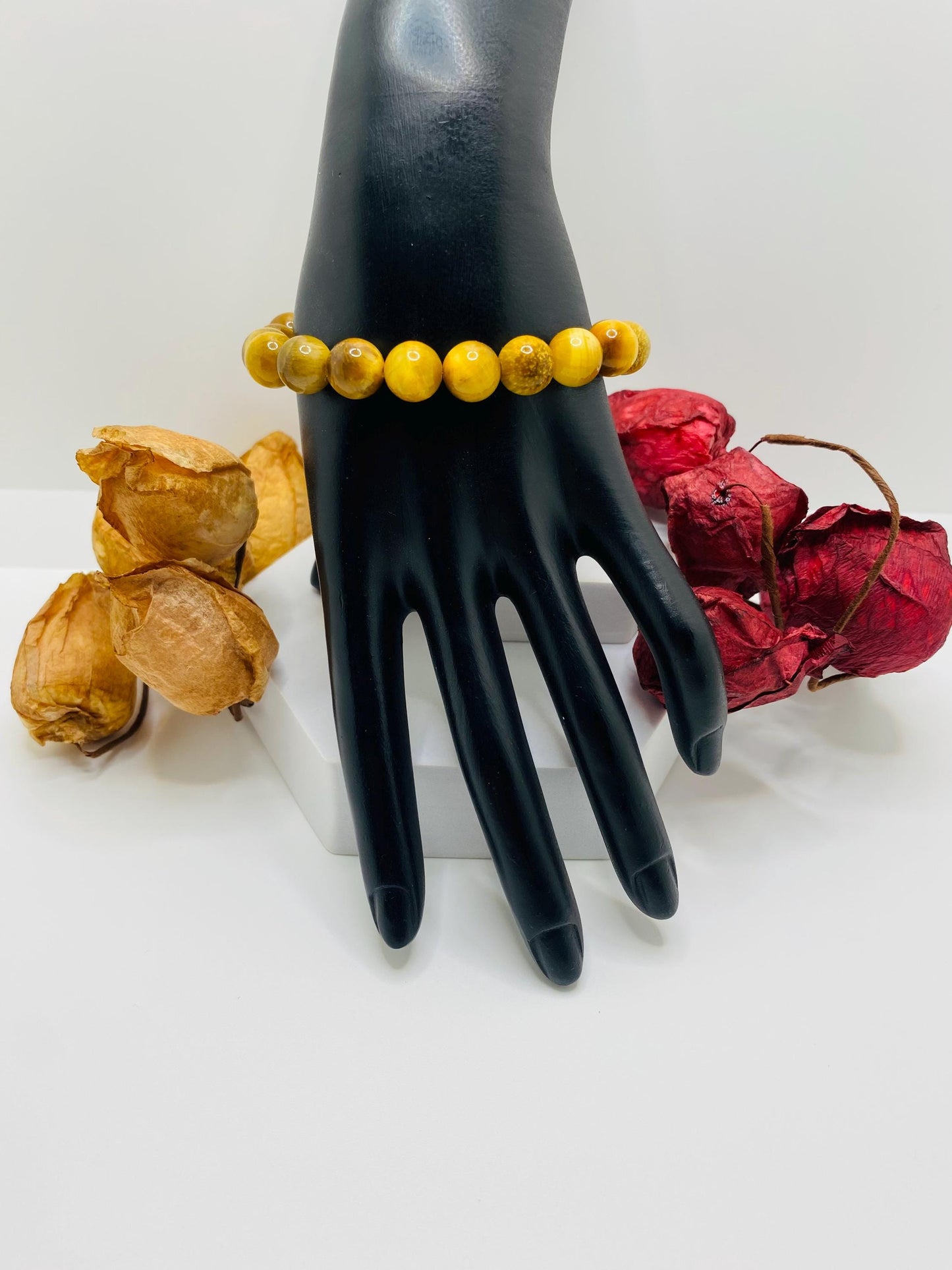 Golden Tiger's Eye Gemstone Bracelet: Handmade Unisex Jewelry