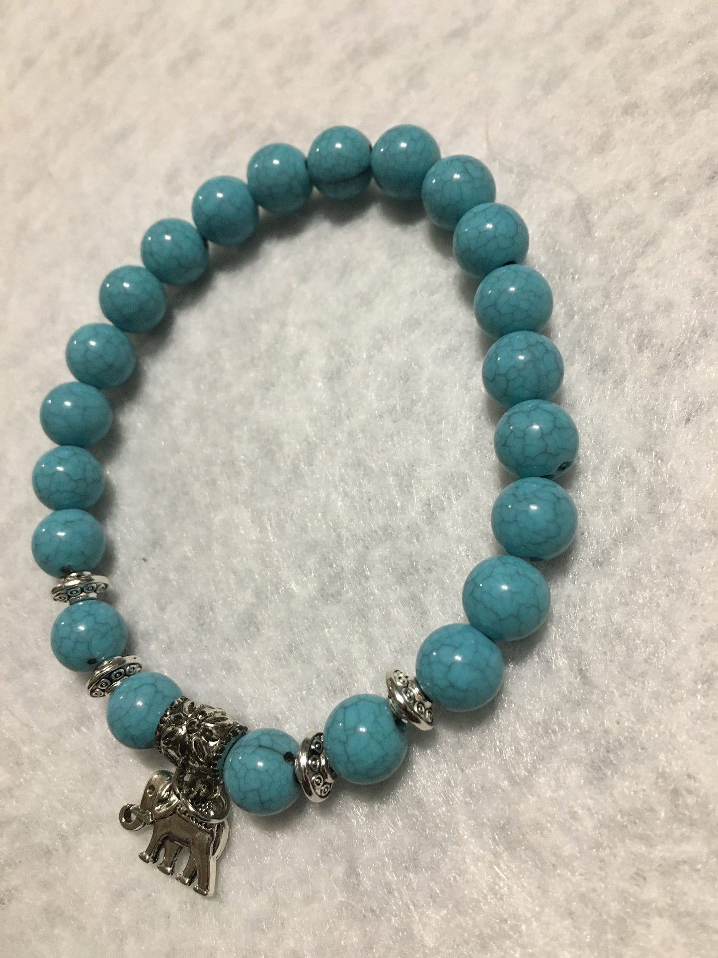 Charm Bracelet Bohemian Jewelry with Turquoise Gemstone Beads & Elephant Gifts - Gifts for Women