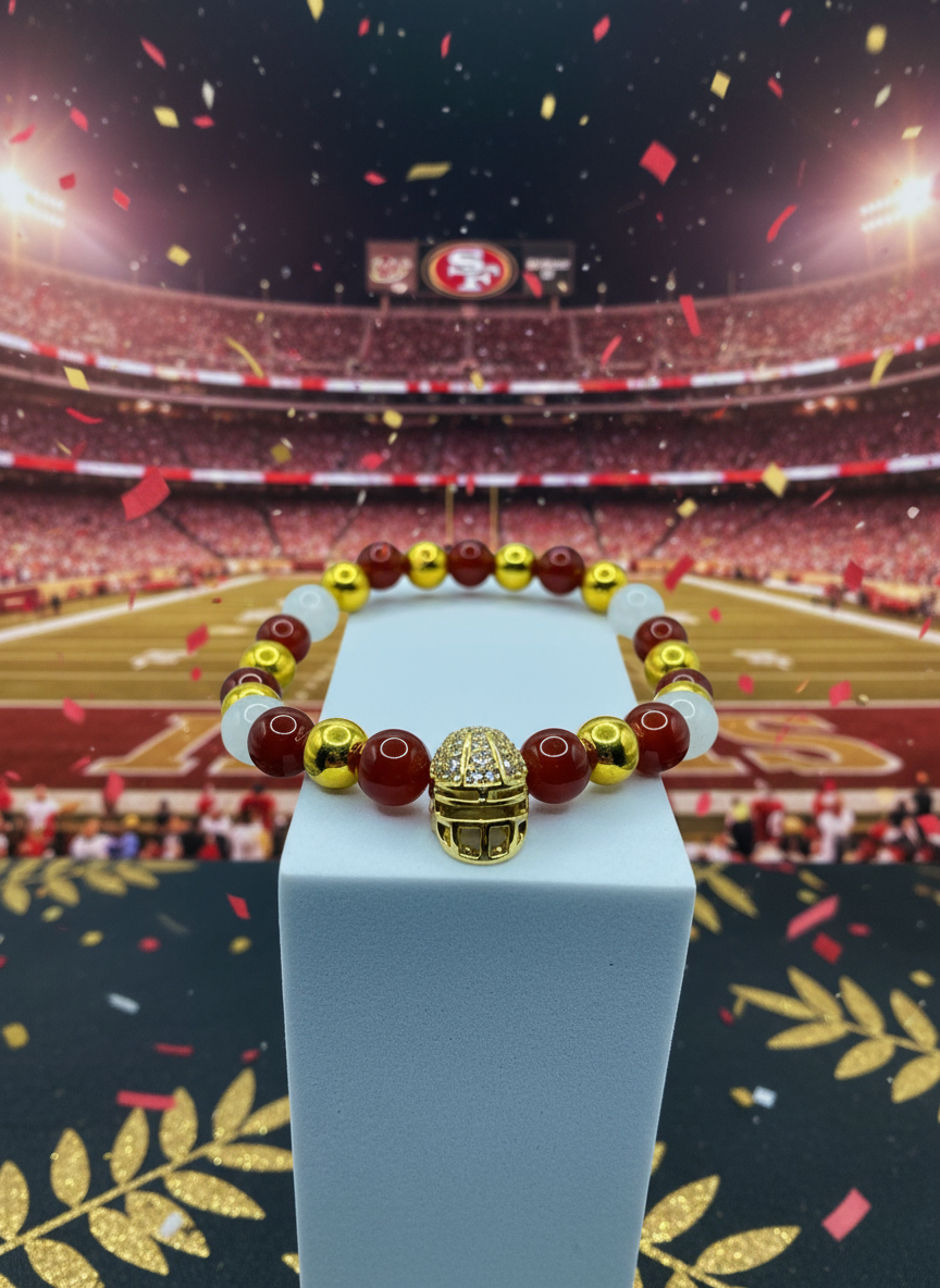 49ers Gemstone Bracelet Background
