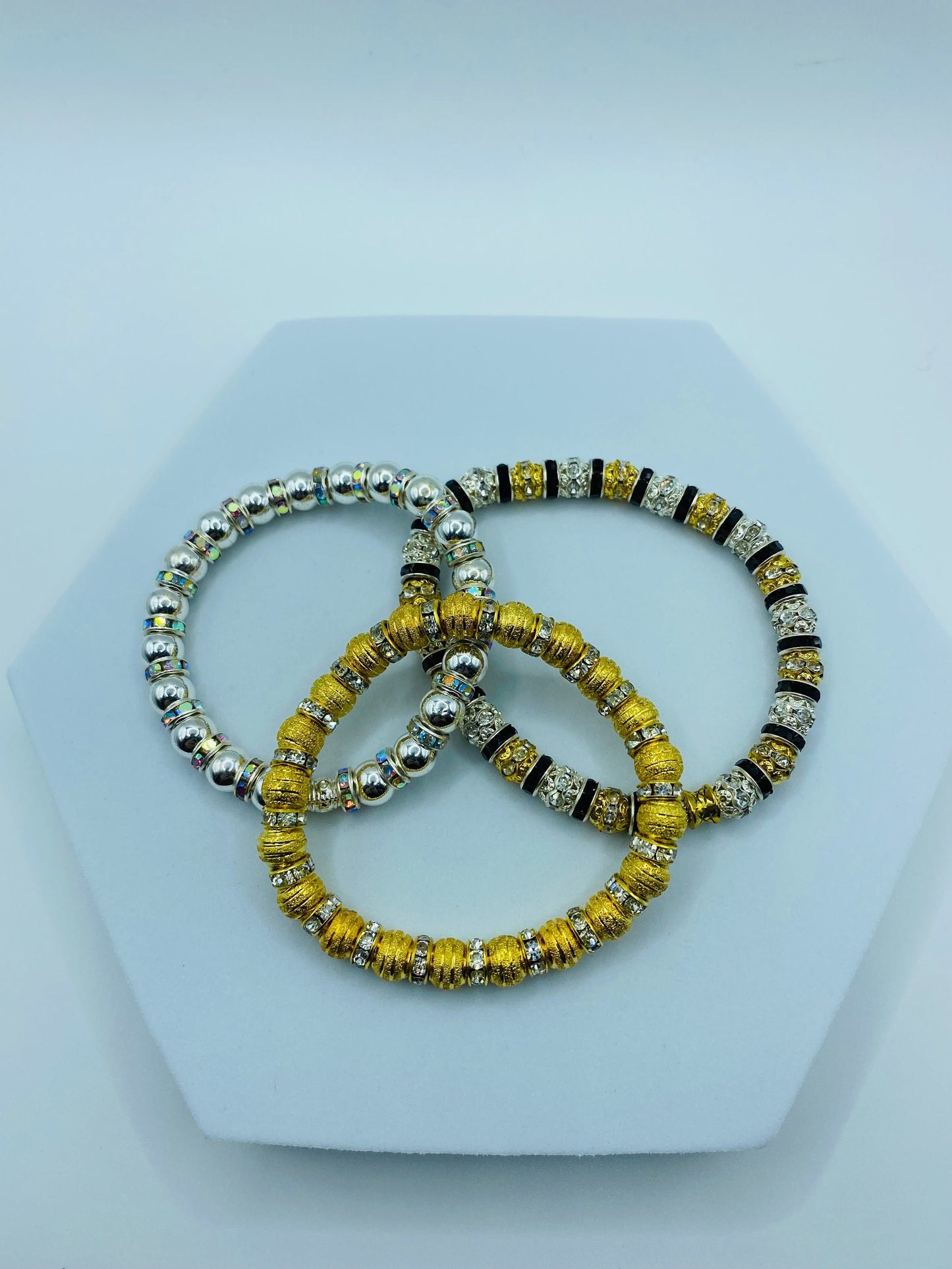 Handmade 18k Gold Plated Bracelet with Rhinestones