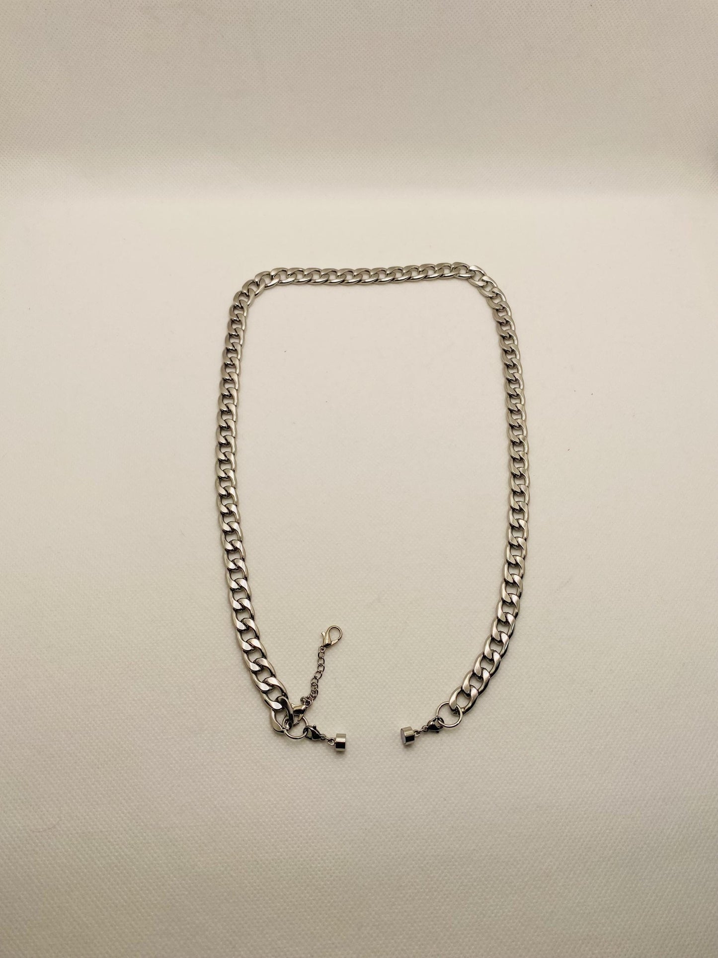 9mm Stainless Steel Cuban Link Chain Necklace with Magnetic Clasp