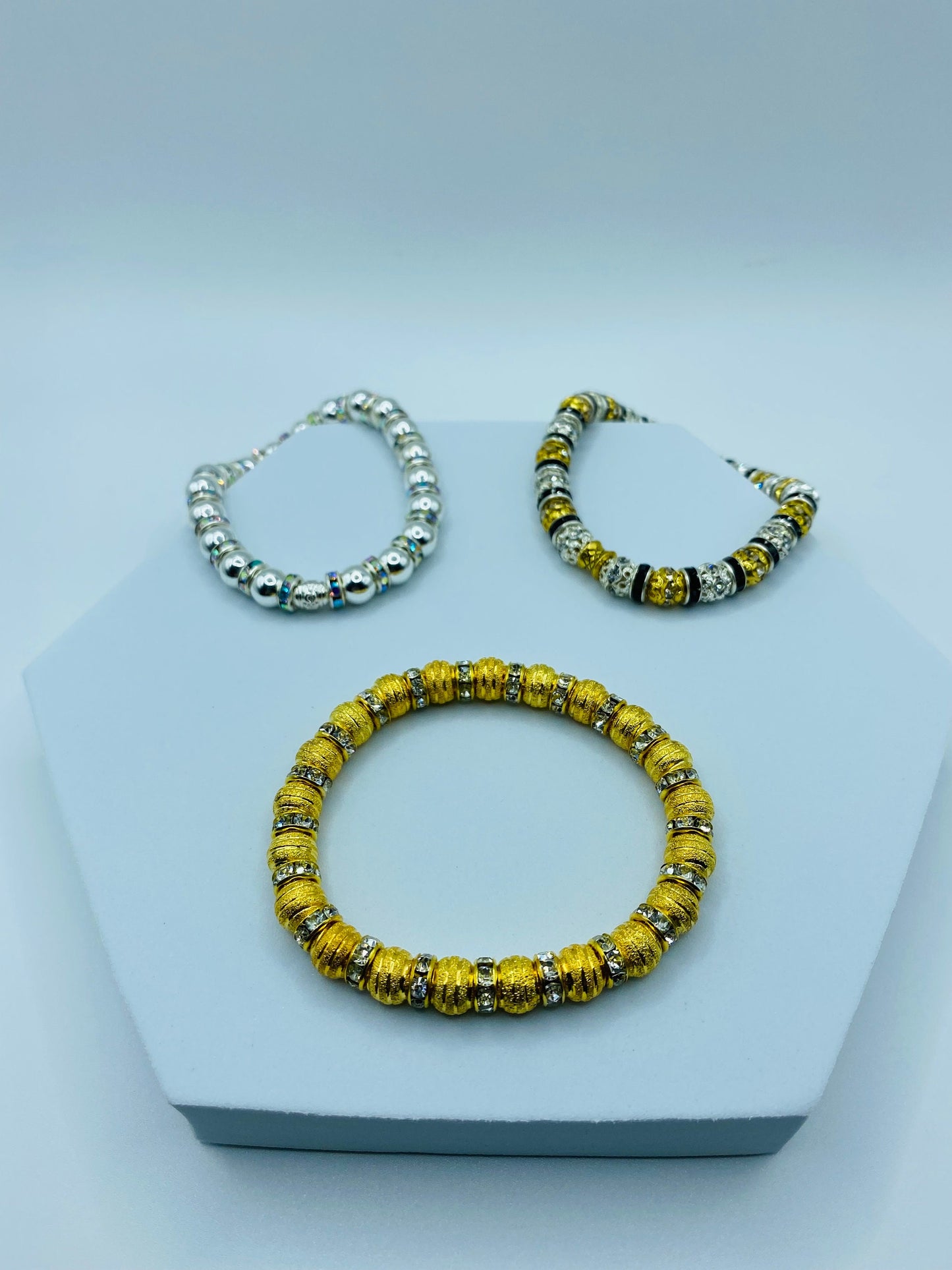 Handmade 18k Gold Plated Bracelet with Rhinestones