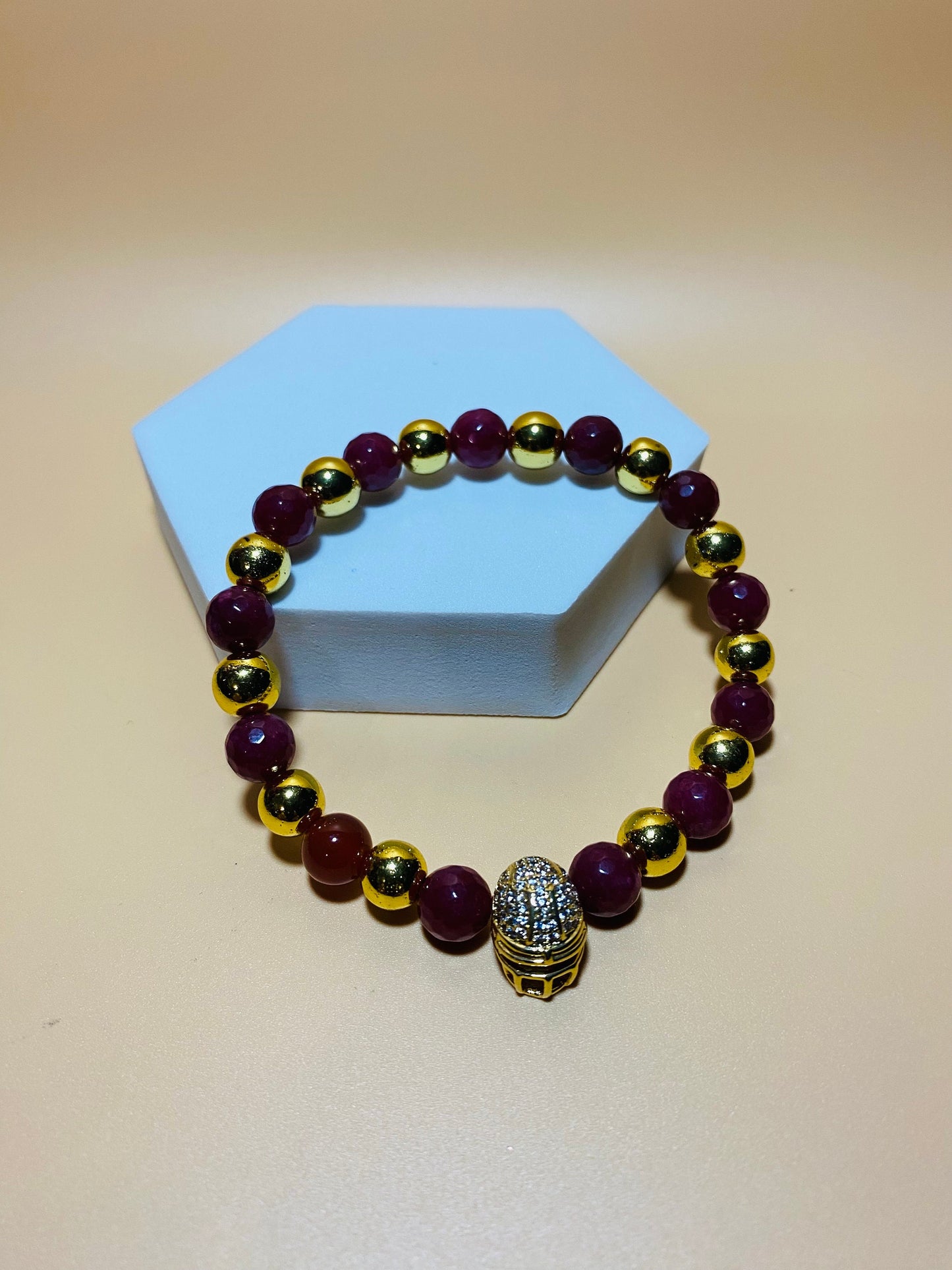 Washington Commanders Mens Bracelets, Mens Jewelry with Natural Gemstone Beads, Gifts for Him