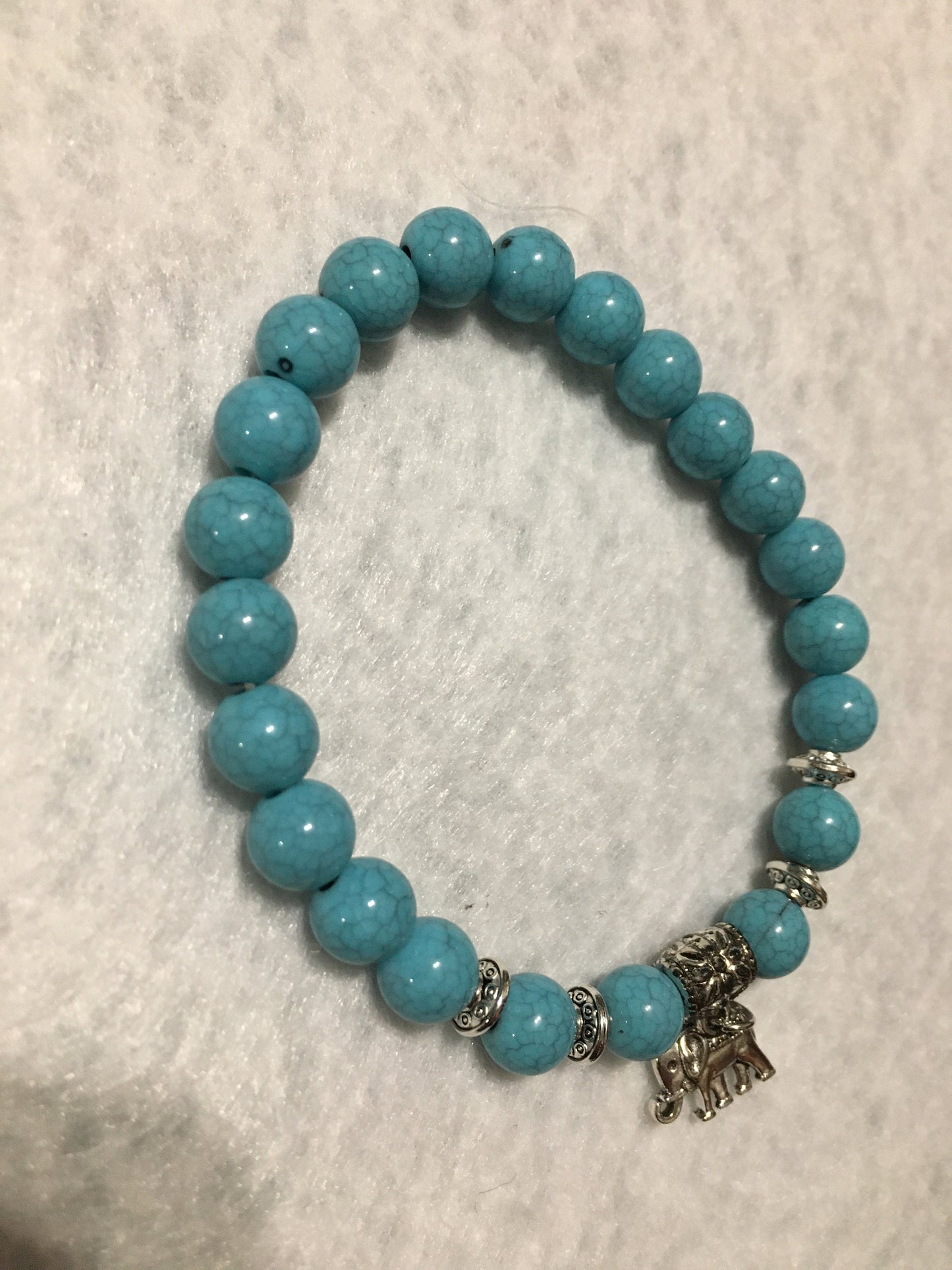 Charm Bracelet Bohemian Jewelry with Turquoise Gemstone Beads & Elephant Gifts - Gifts for Women