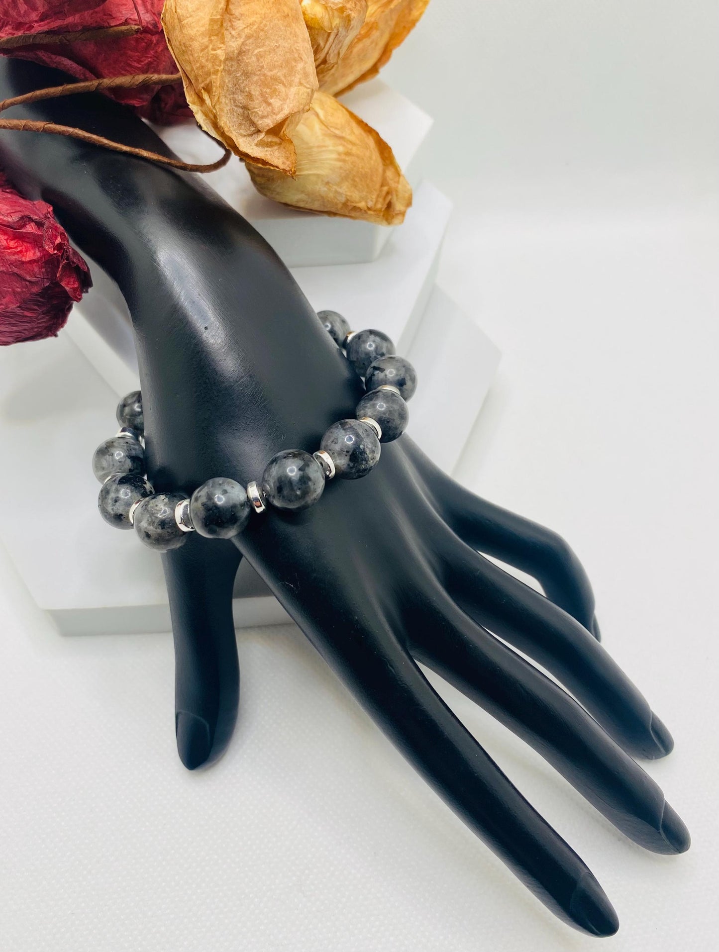 Handmade Labradorite Bracelet for Men: Beaded Gemstone Jewelry