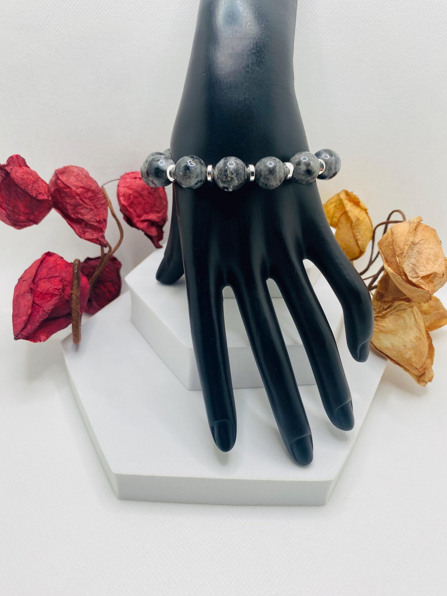 Handmade Labradorite Bracelet for Men: Beaded Gemstone Jewelry