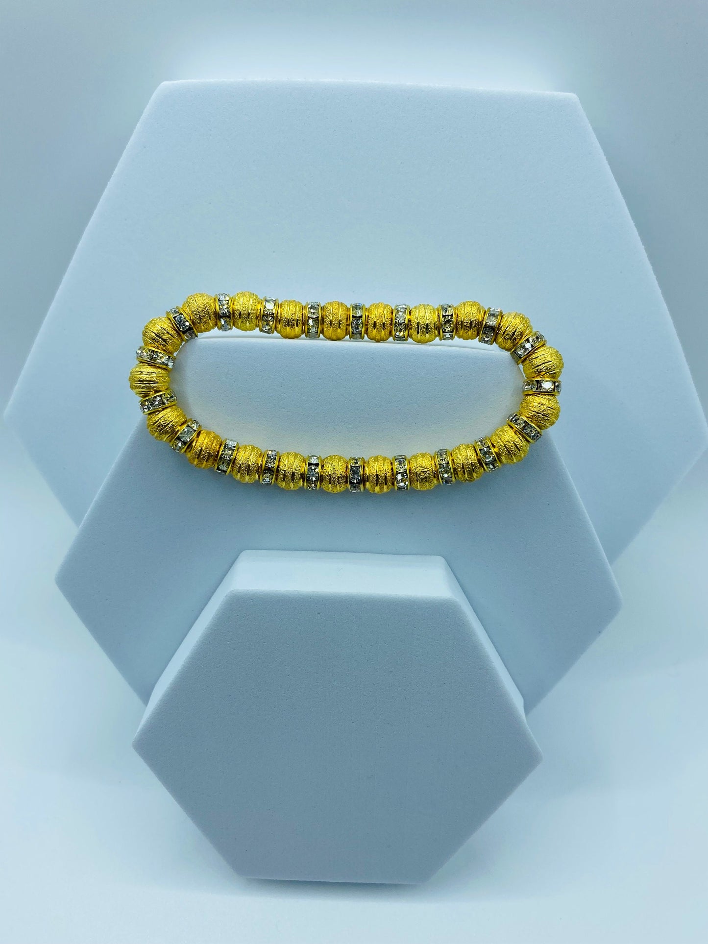 Handmade 18k Gold Plated Bracelet with Rhinestones