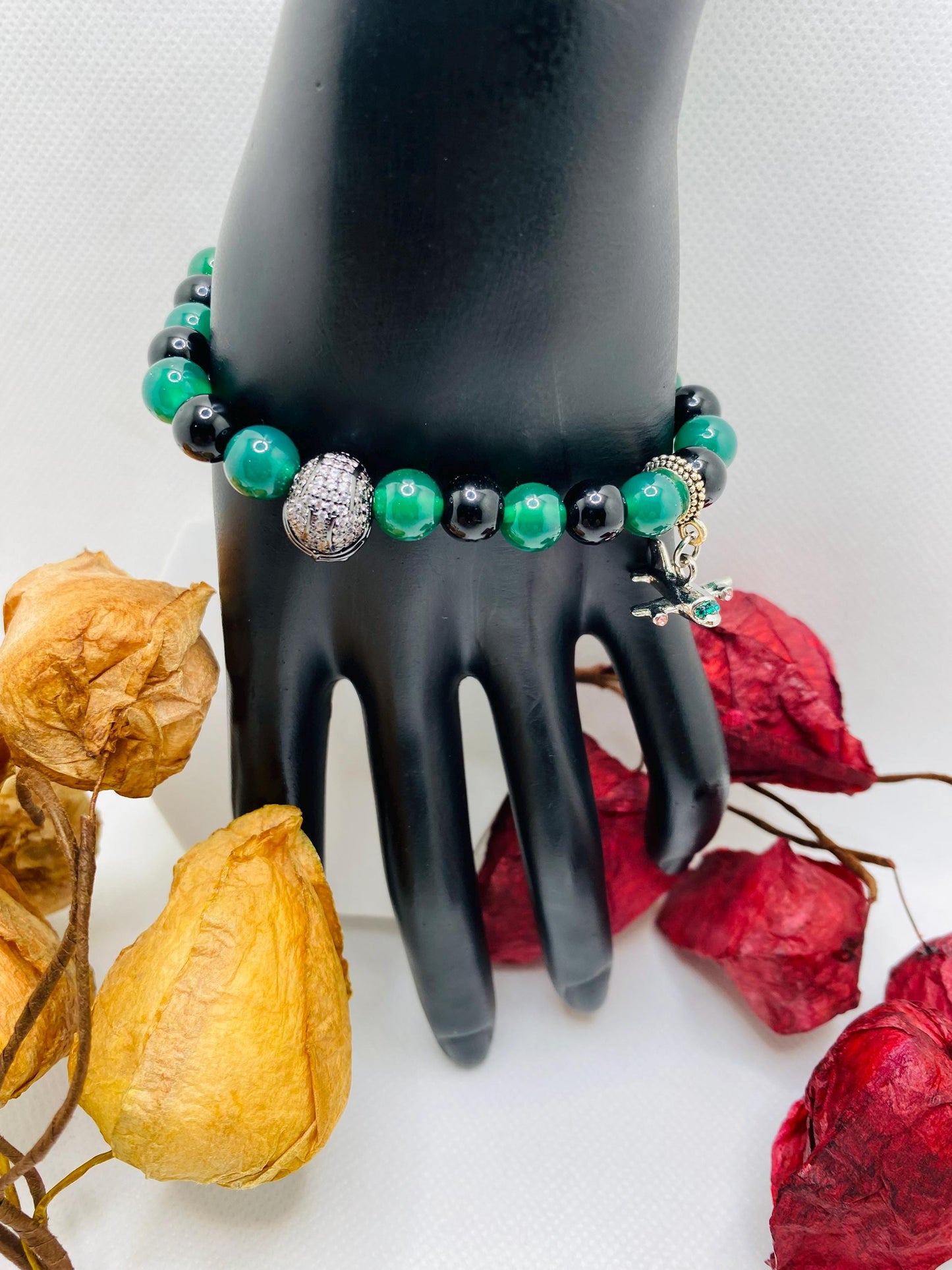 New York Jets Jade Beaded Bracelet: Football Fan Jewelry