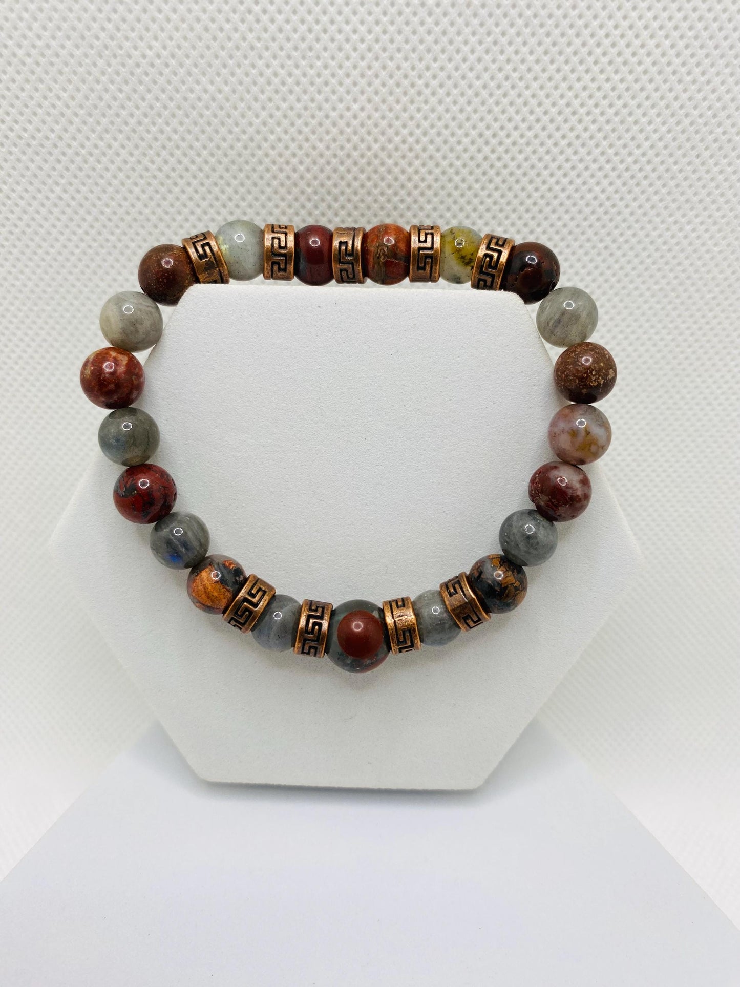 Mens Bracelets with Natural Labradorite Gemstone Beads - Tibetan Jewelry for Women