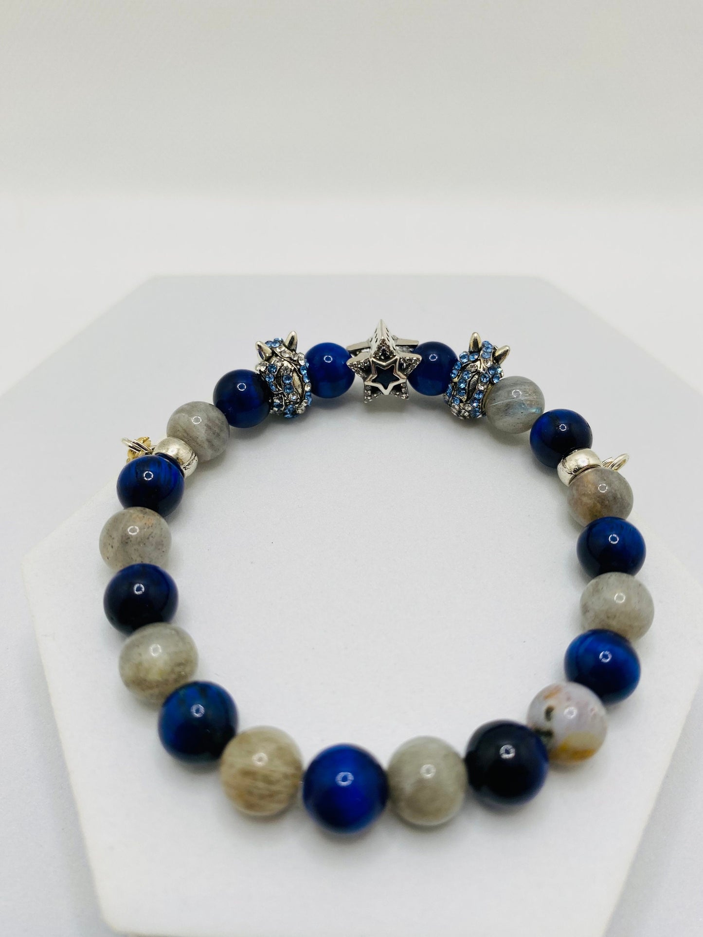 Dallas Cowboys Charm Bracelet: Labradorite, Tiger's Eye, Star & Horse Jewelry