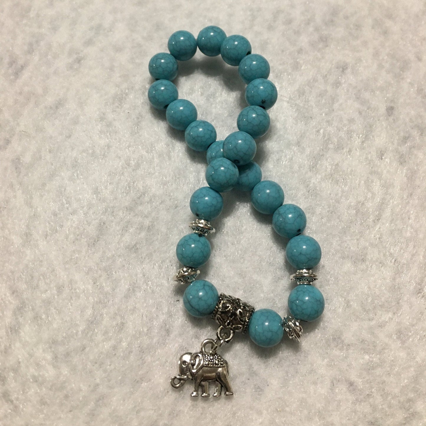 Charm Bracelet Bohemian Jewelry with Turquoise Gemstone Beads & Elephant Gifts - Gifts for Women