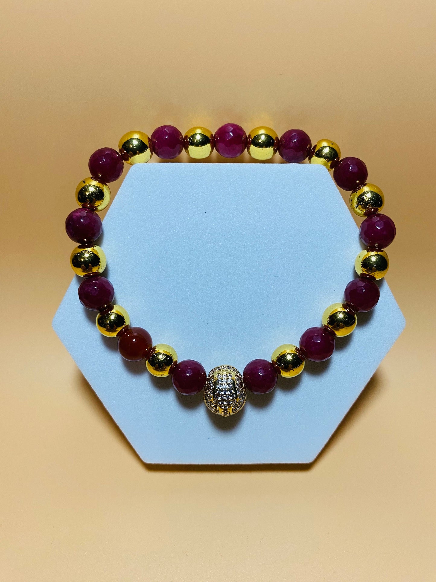 Washington Commanders Mens Bracelets, Mens Jewelry with Natural Gemstone Beads, Gifts for Him