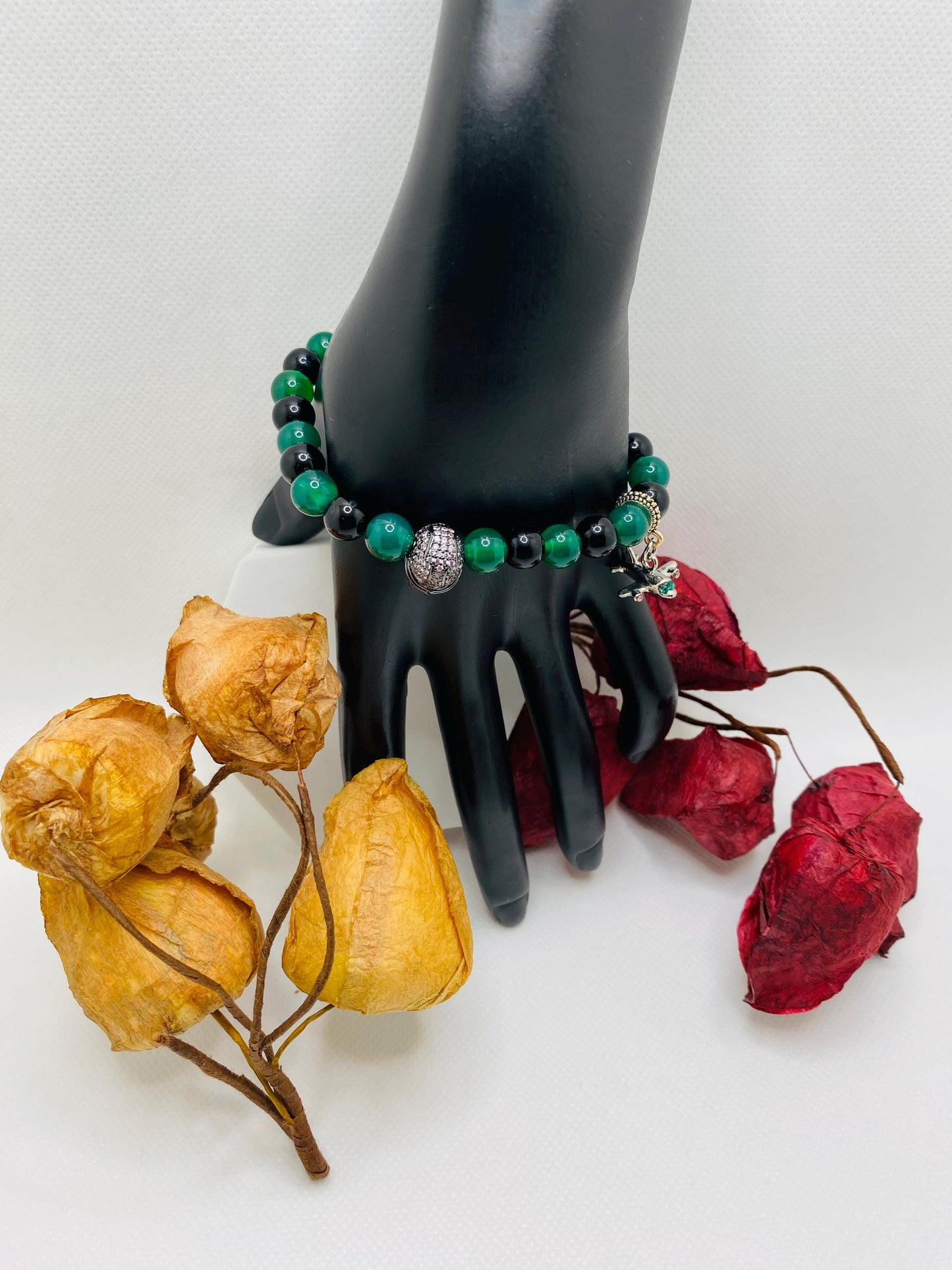 New York Jets Jade Beaded Bracelet: Football Fan Jewelry