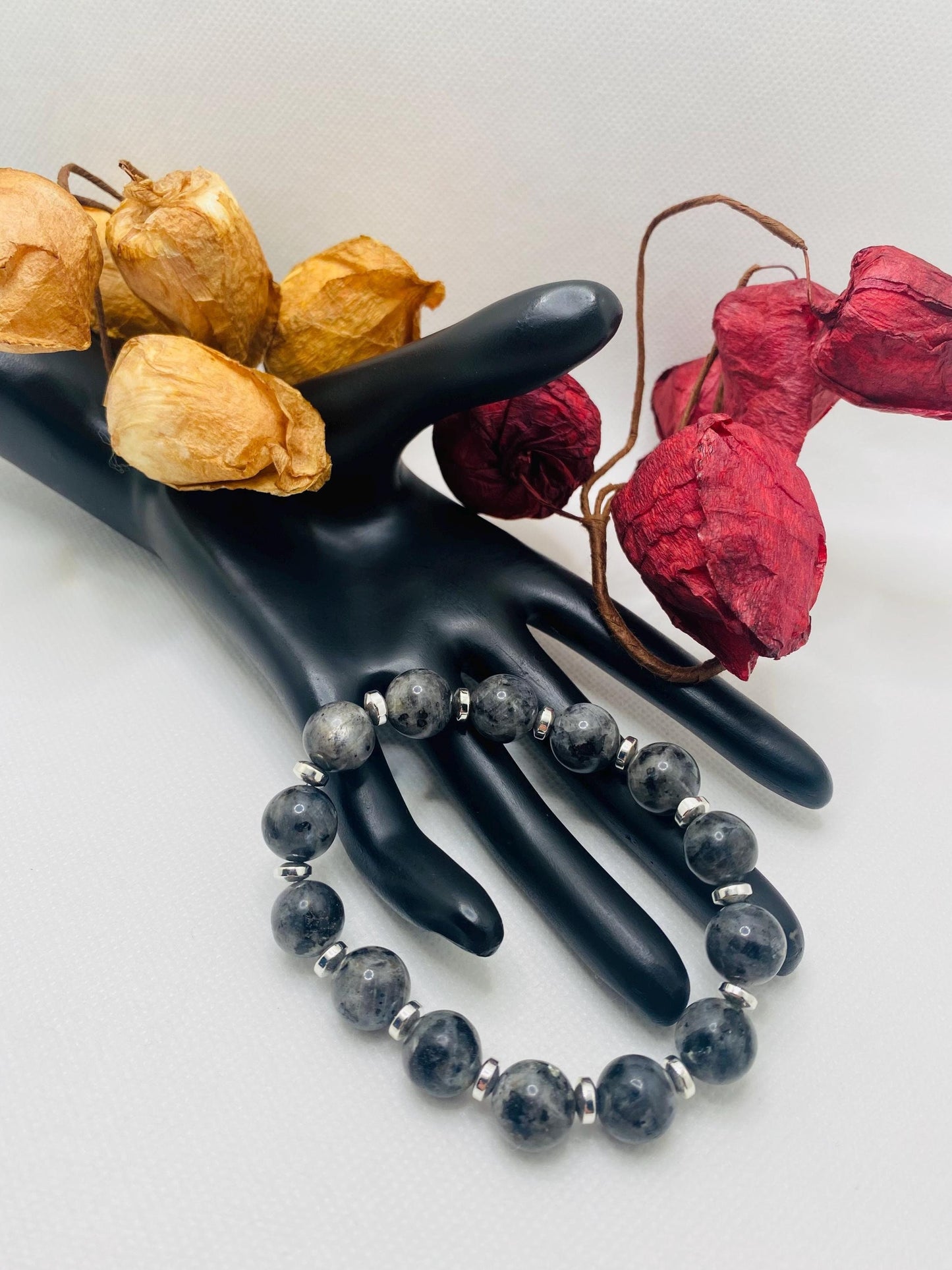 Handmade Labradorite Bracelet for Men: Beaded Gemstone Jewelry