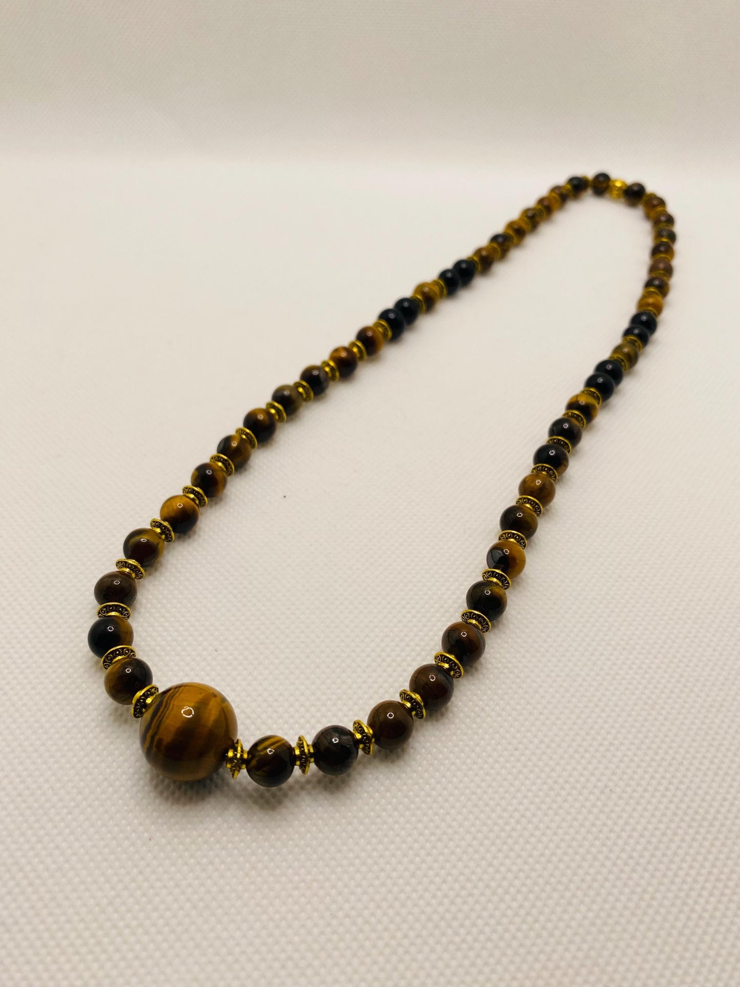 Handmade Tigers Eye Necklace: Tibetan Style Gemstone Jewelry