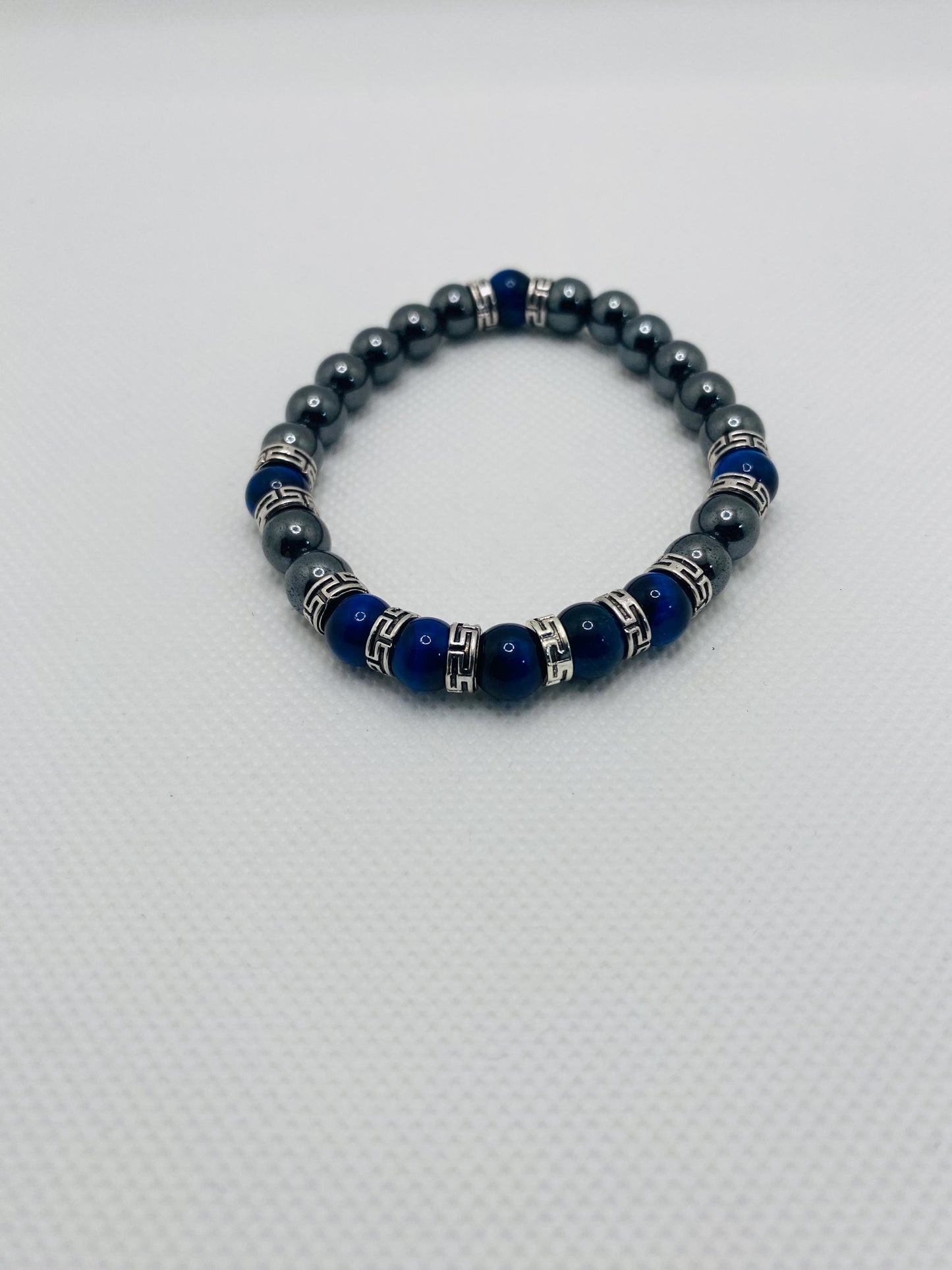 Tigers Eye & Hematite Bracelet: Tibetan Gemstone Jewelry