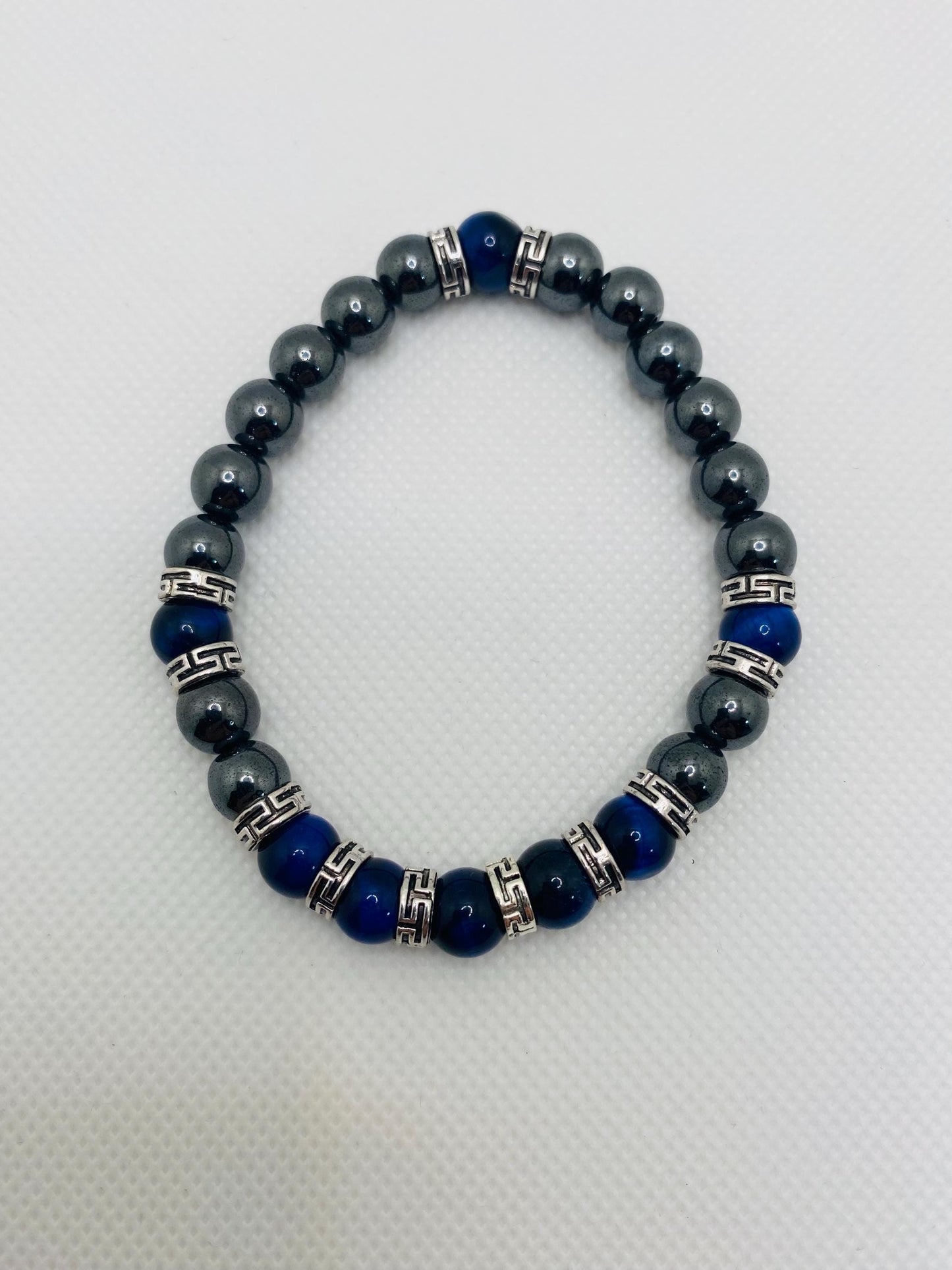 Tigers Eye & Hematite Bracelet: Tibetan Gemstone Jewelry