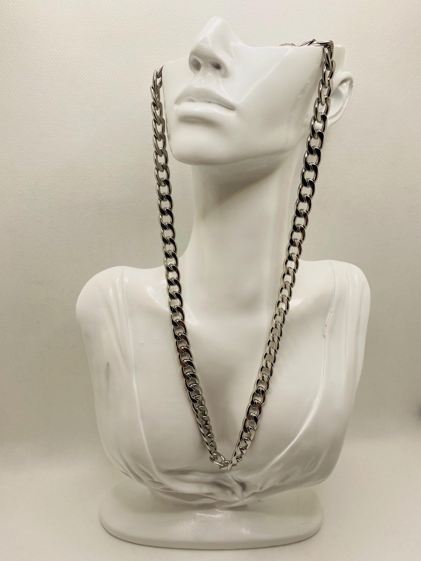 9mm Stainless Steel Cuban Link Chain Necklace with Magnetic Clasp