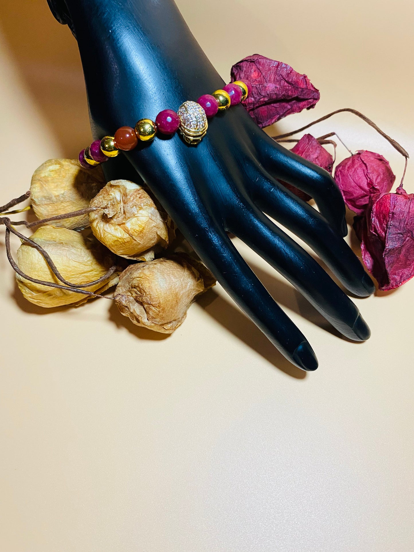 Washington Commanders Mens Bracelets, Mens Jewelry with Natural Gemstone Beads, Gifts for Him