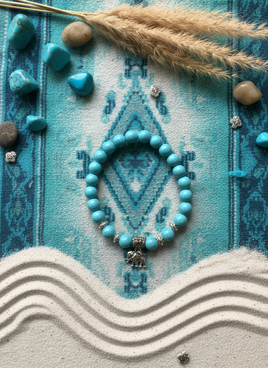 Bohemian Turquoise Elephant Bracelet Background