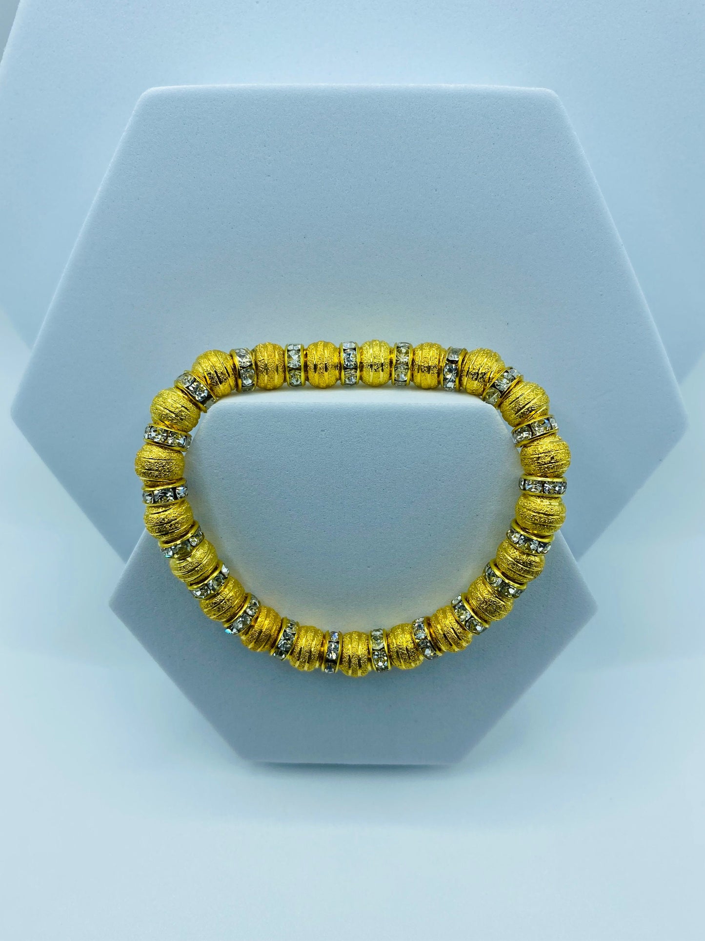 Handmade 18k Gold Plated Bracelet with Rhinestones