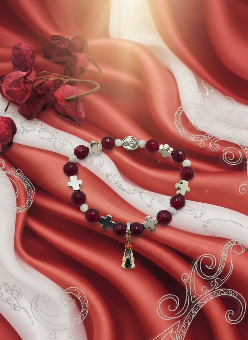 Carnelian Rosary Bracelet - Serene Reverent Style