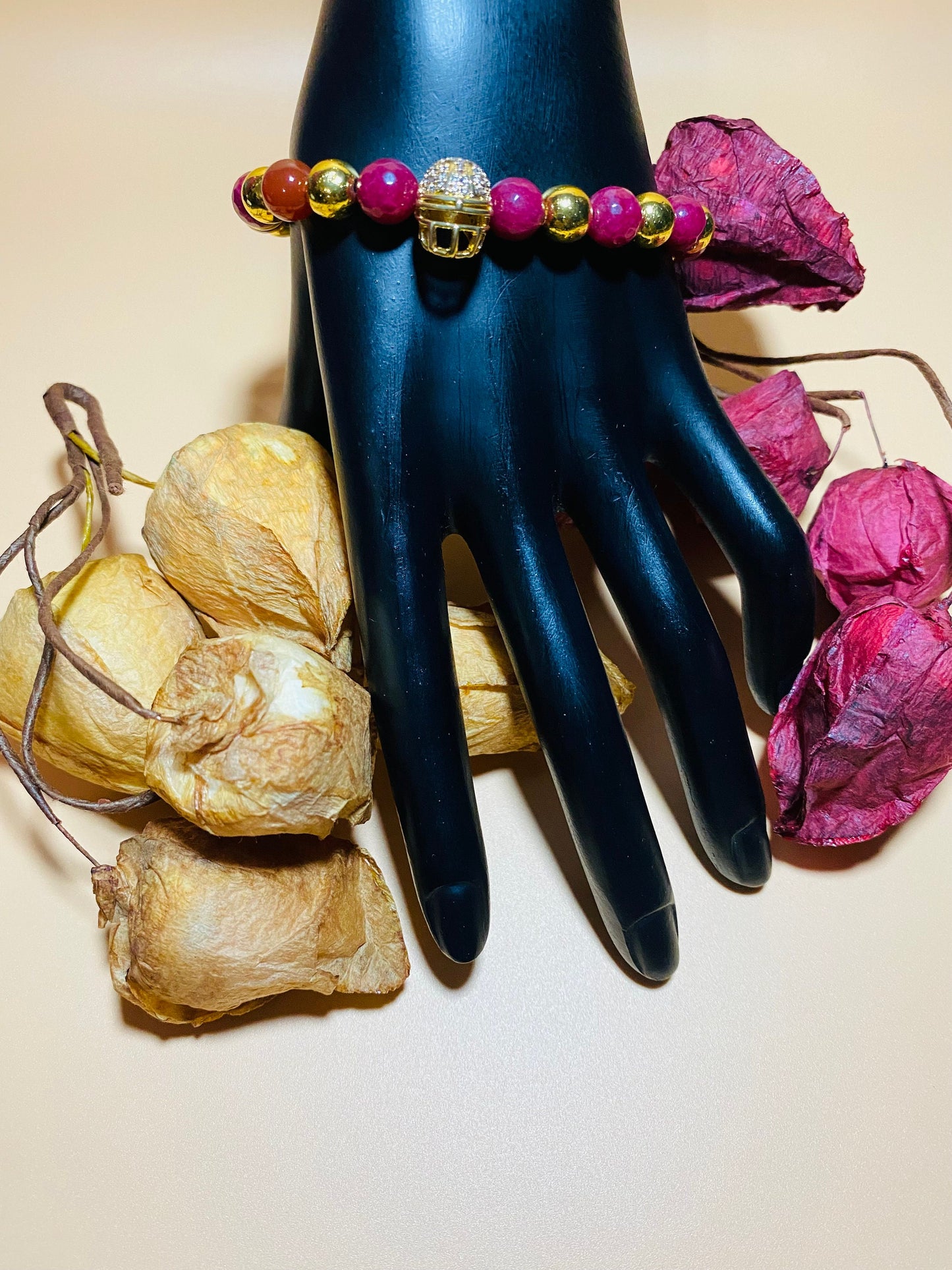 Washington Commanders Mens Bracelets, Mens Jewelry with Natural Gemstone Beads, Gifts for Him