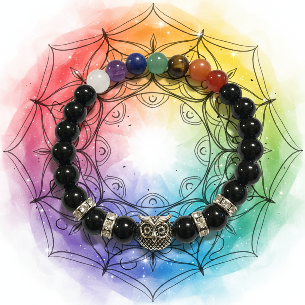 Chakra Owl Bracelet - Serene Balanced Style
