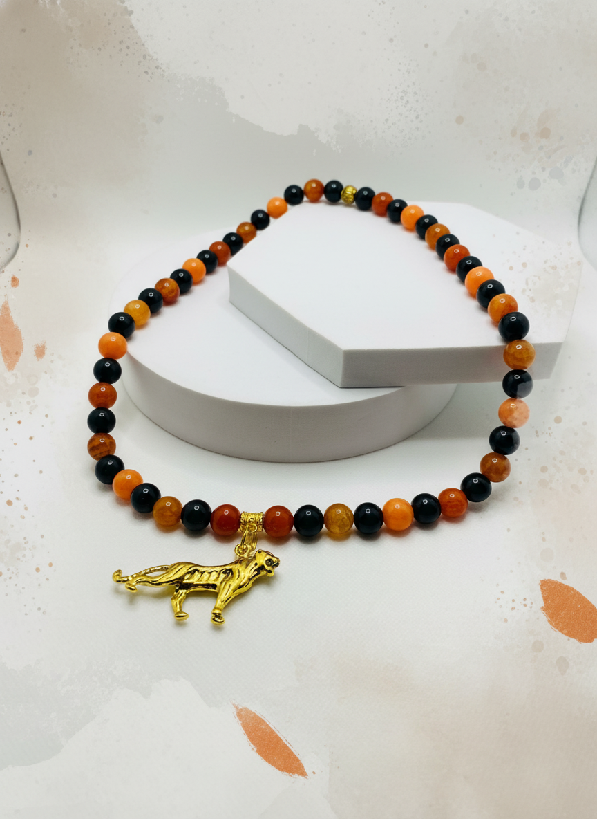 Cincinnati Bengals Tiger Pendant Gemstone Necklace - Enhanced