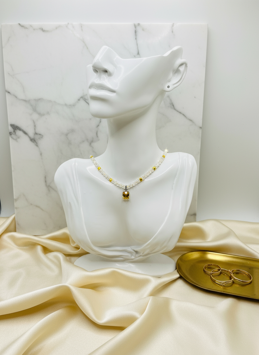 Citrine Pendant Necklace Enhanced