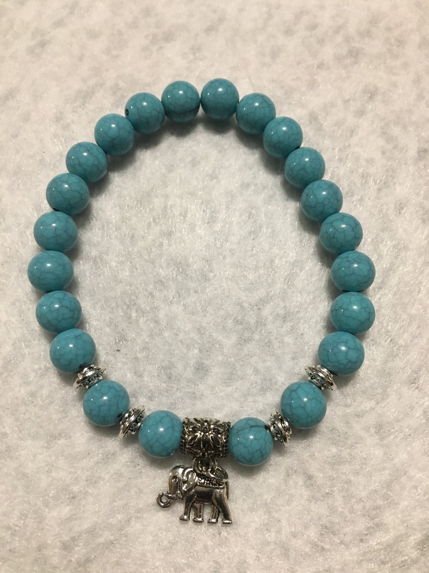 Charm Bracelet Bohemian Jewelry with Turquoise Gemstone Beads & Elephant Gifts - Gifts for Women
