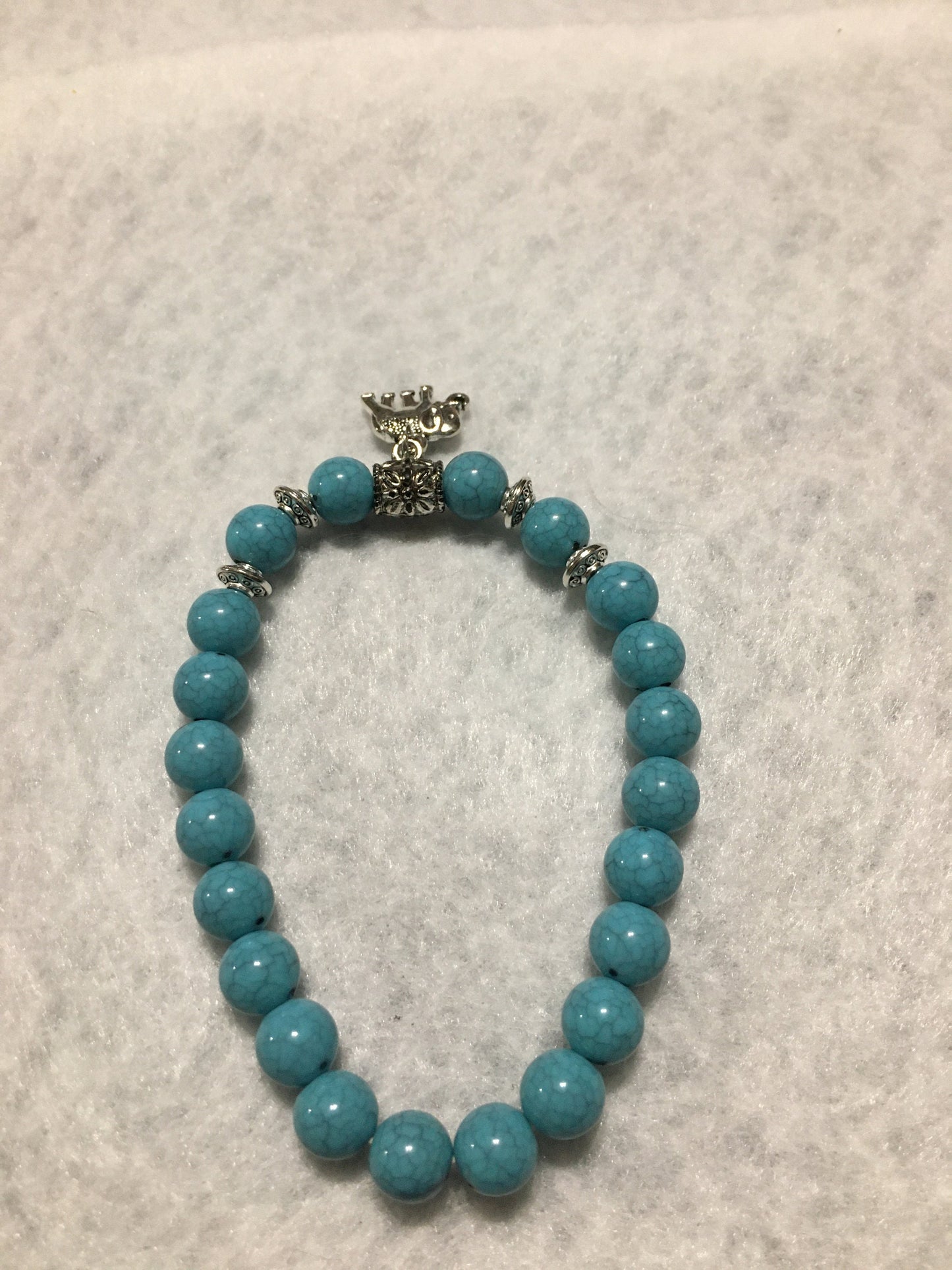 Charm Bracelet Bohemian Jewelry with Turquoise Gemstone Beads & Elephant Gifts - Gifts for Women