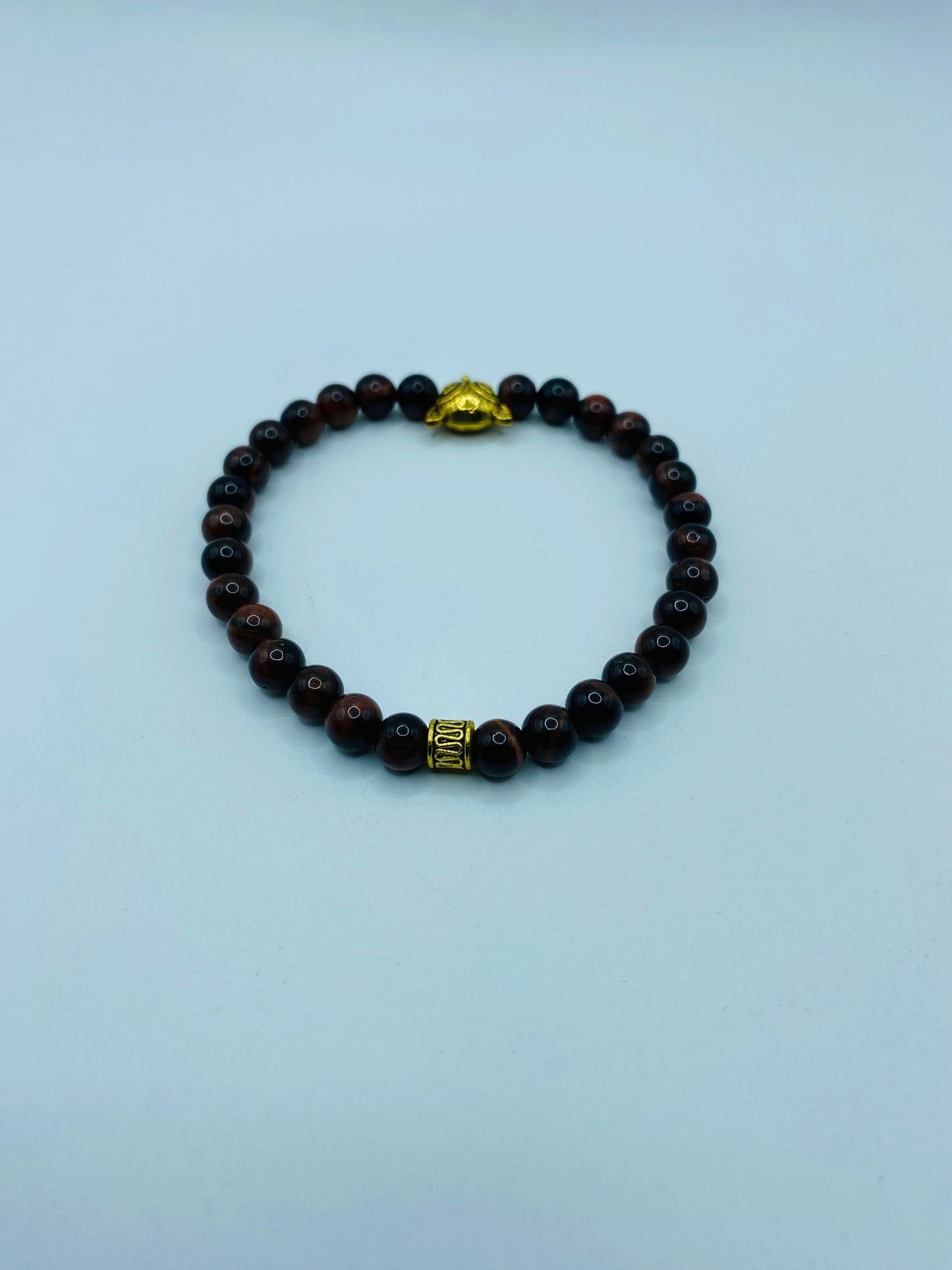Red Tiger's Eye Bracelet with Golden Fox Charm
