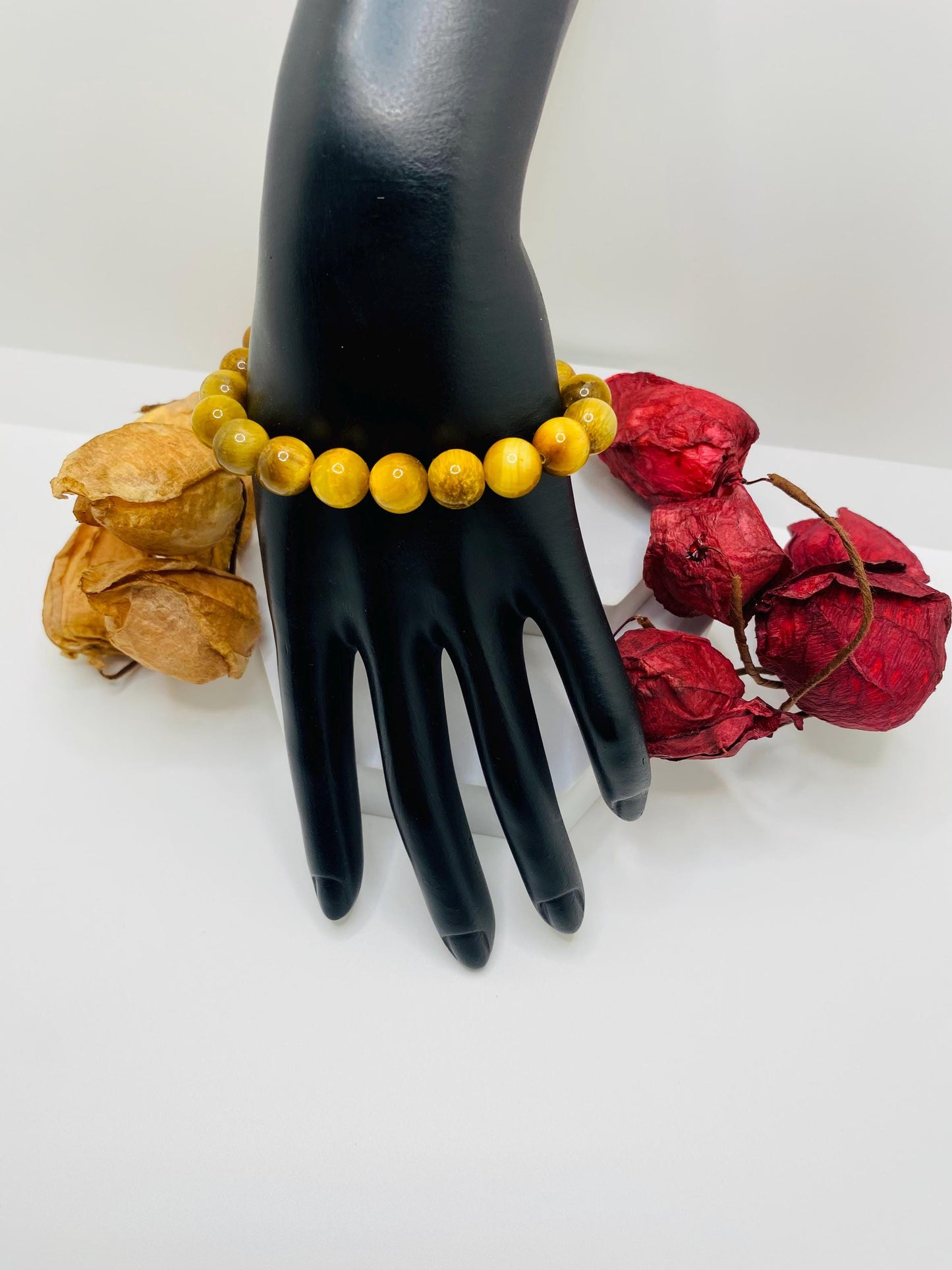 Golden Tiger's Eye Gemstone Bracelet: Handmade Unisex Jewelry