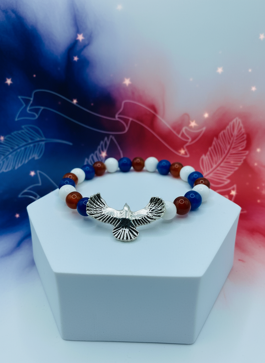 Eagle Charm Patriotic Bracelet - Enhanced