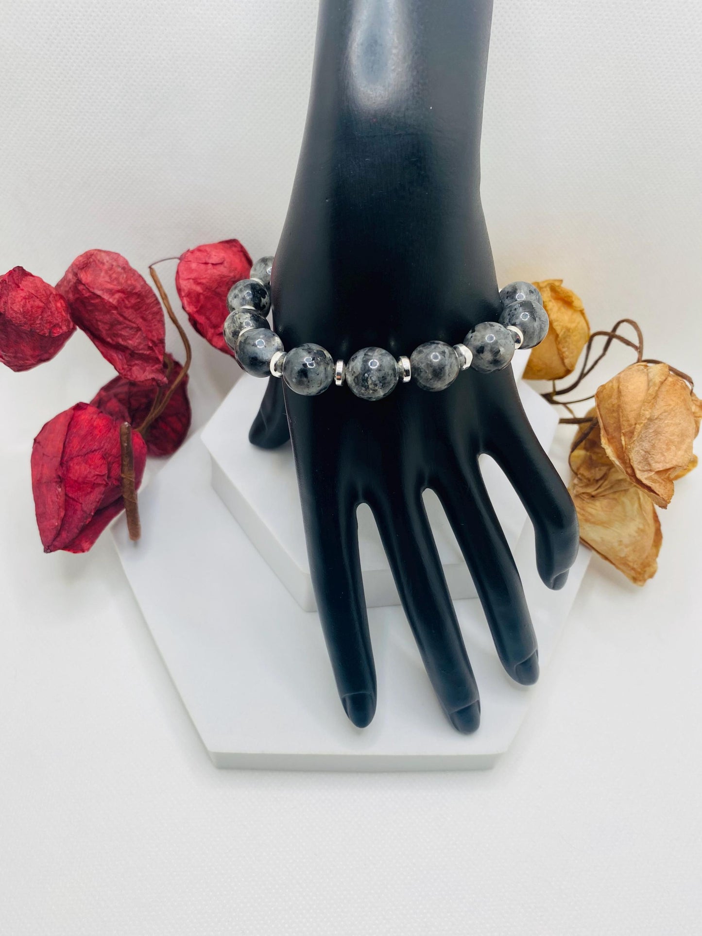 Handmade Labradorite Bracelet for Men: Beaded Gemstone Jewelry