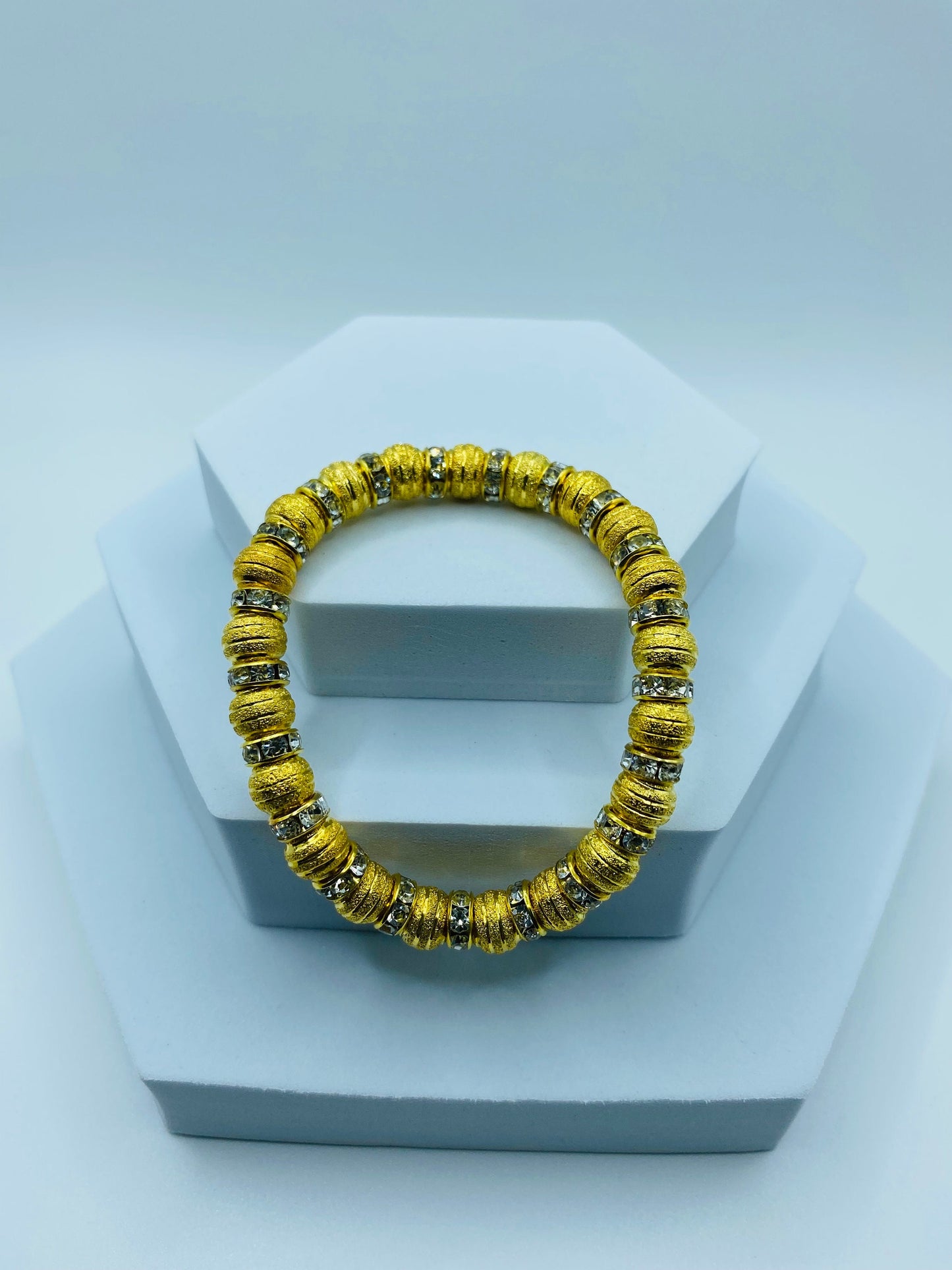 Handmade 18k Gold Plated Bracelet with Rhinestones