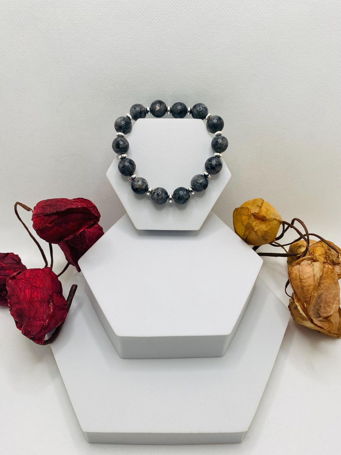 Handmade Labradorite Bracelet for Men: Beaded Gemstone Jewelry