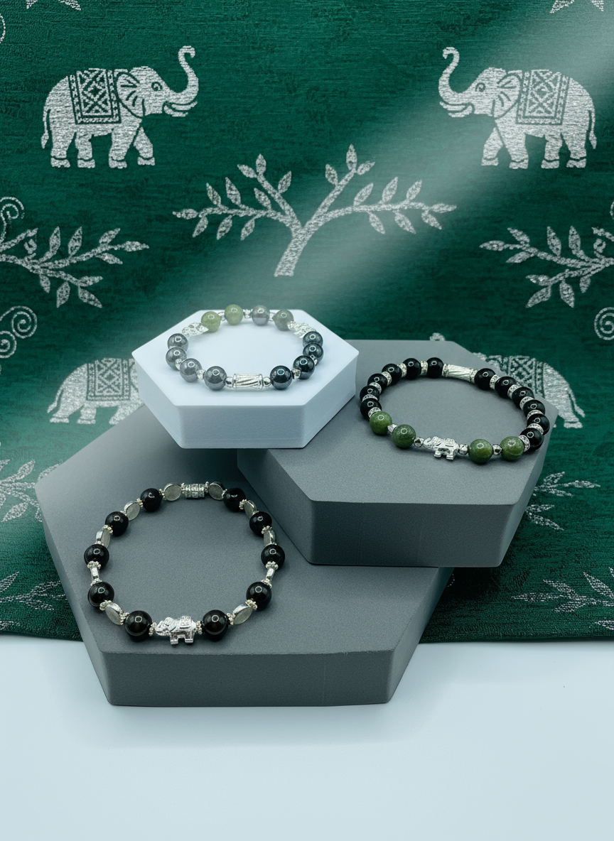 Elephant Jade Hematite Bracelet - Enhanced