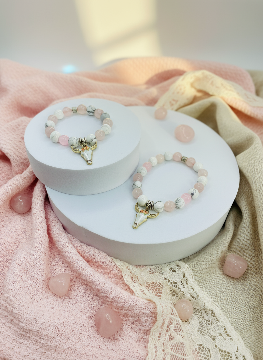 Enhanced background for Mommy and Me Cow Charm Bracelet Set - Version 2