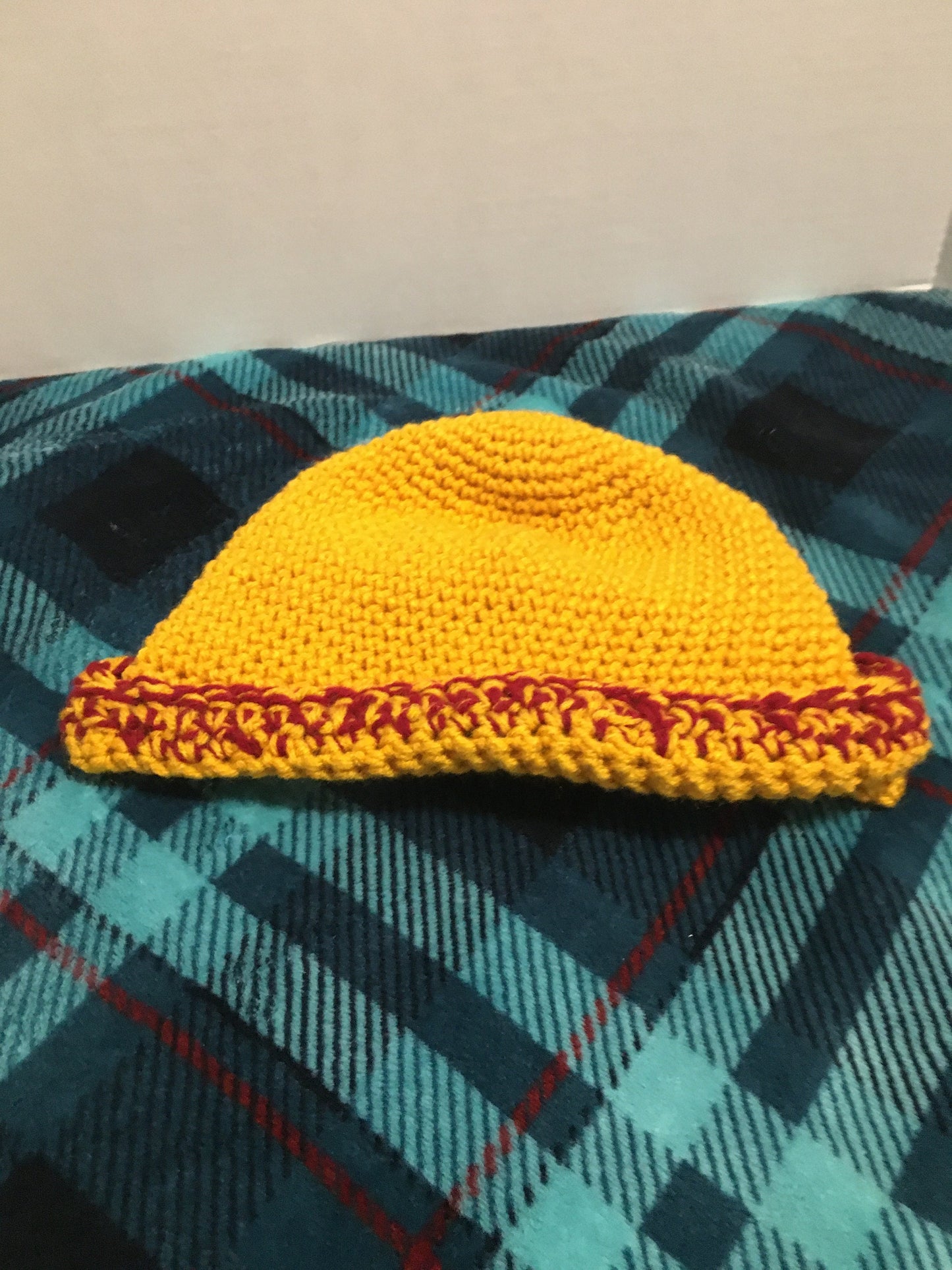 USC Trojans Crochet Slouchy Beanie: Gold & Crimson Red Hat